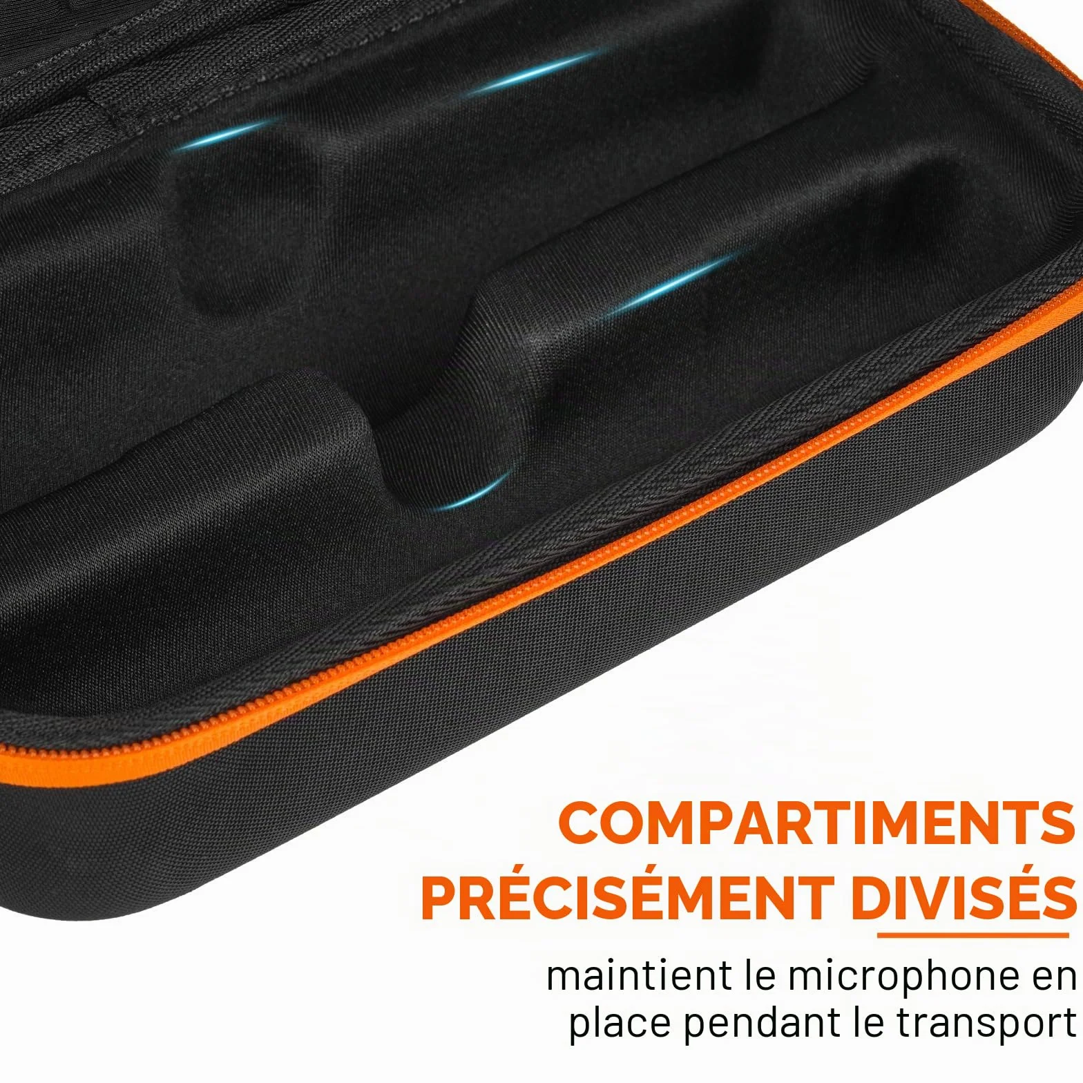 Étui pour microphone sans fil compatible JBL PartyBox – 2 microphones numériques, sac de rangement portable, noir