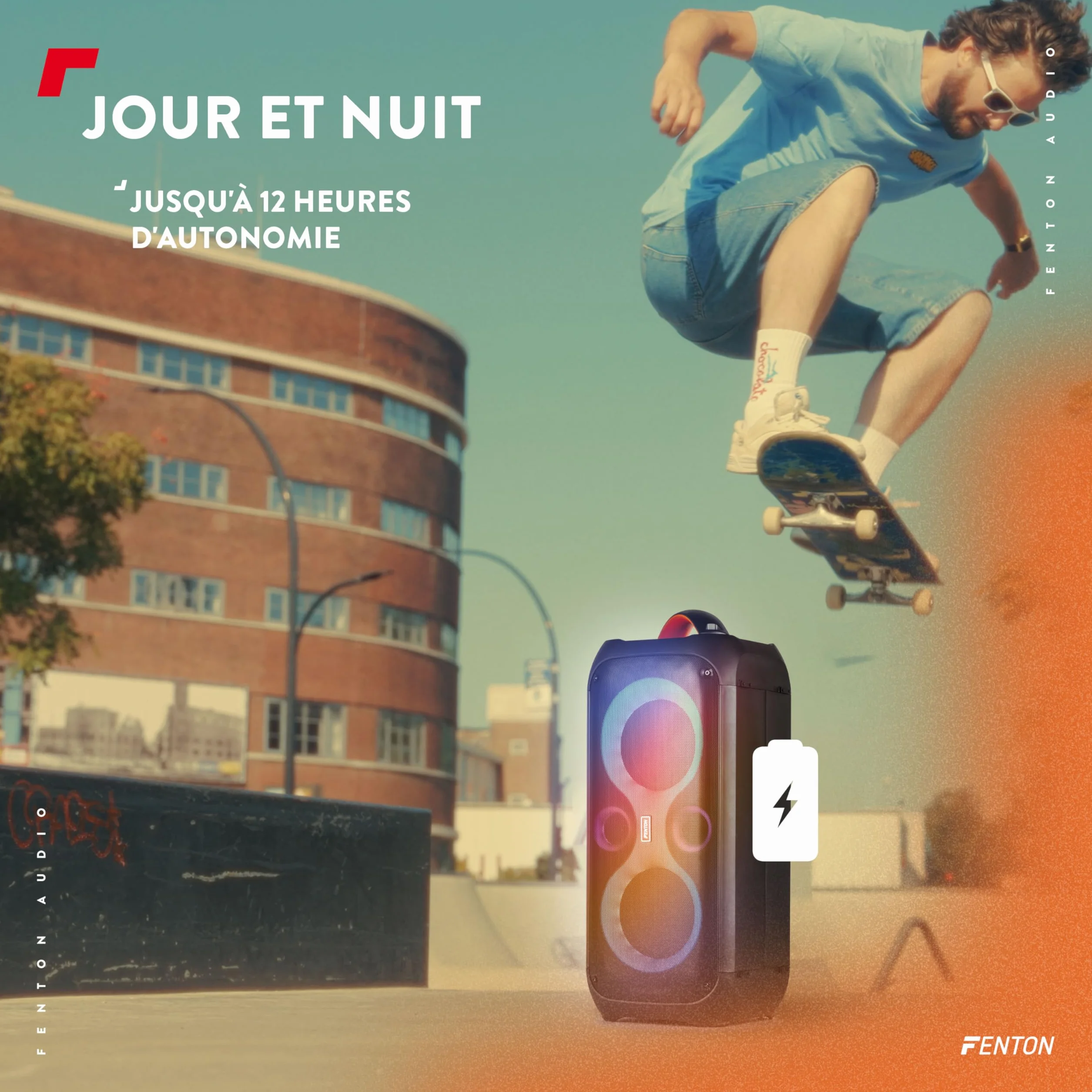 Fenton Core120 Enceinte Sono Portable Lumineuse 180W Autonomie 12H Micro Télécommande
