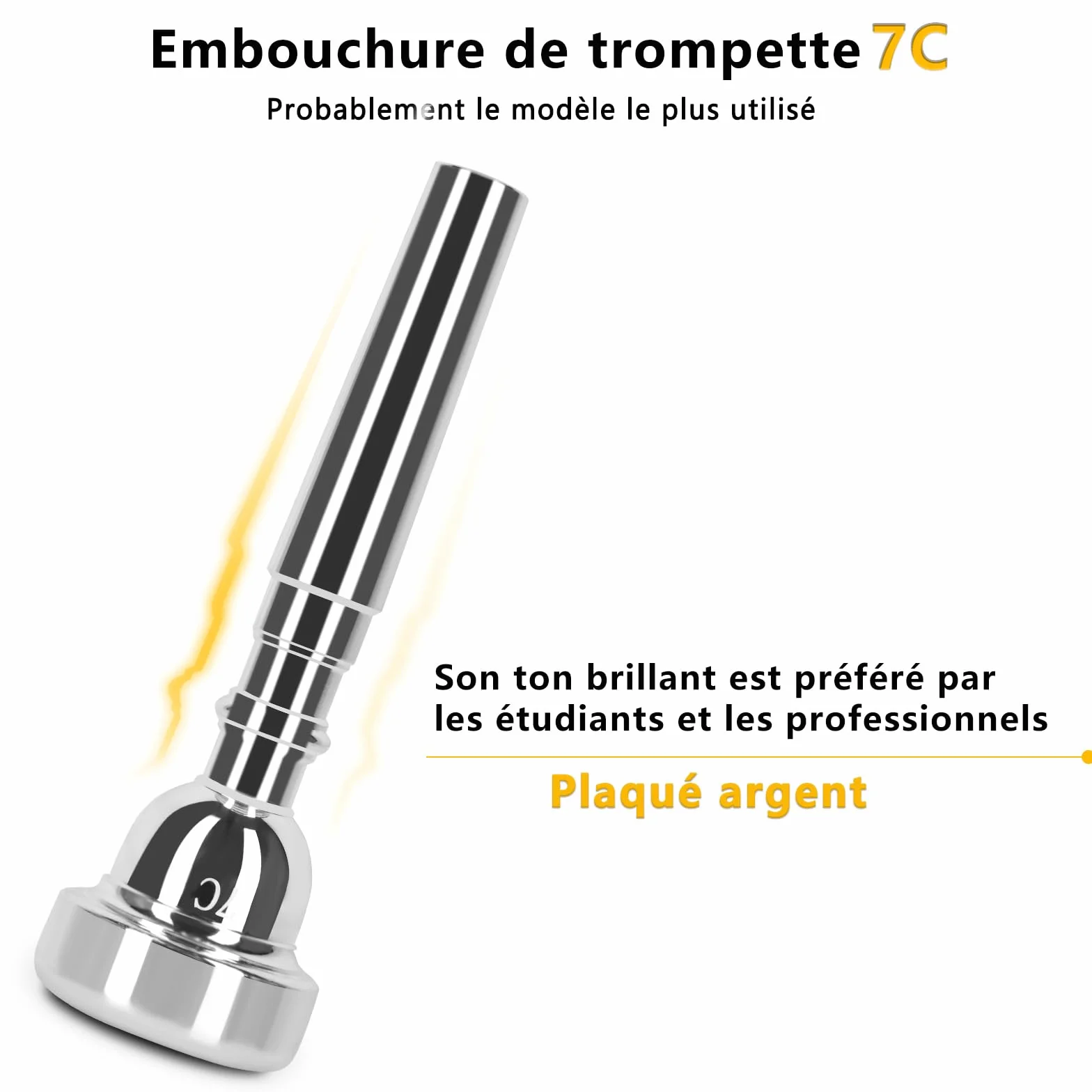 EASTROCK Trompette en Sib pour débutant, laiton standard avec étui, gants, embouchure 7C (Noir)