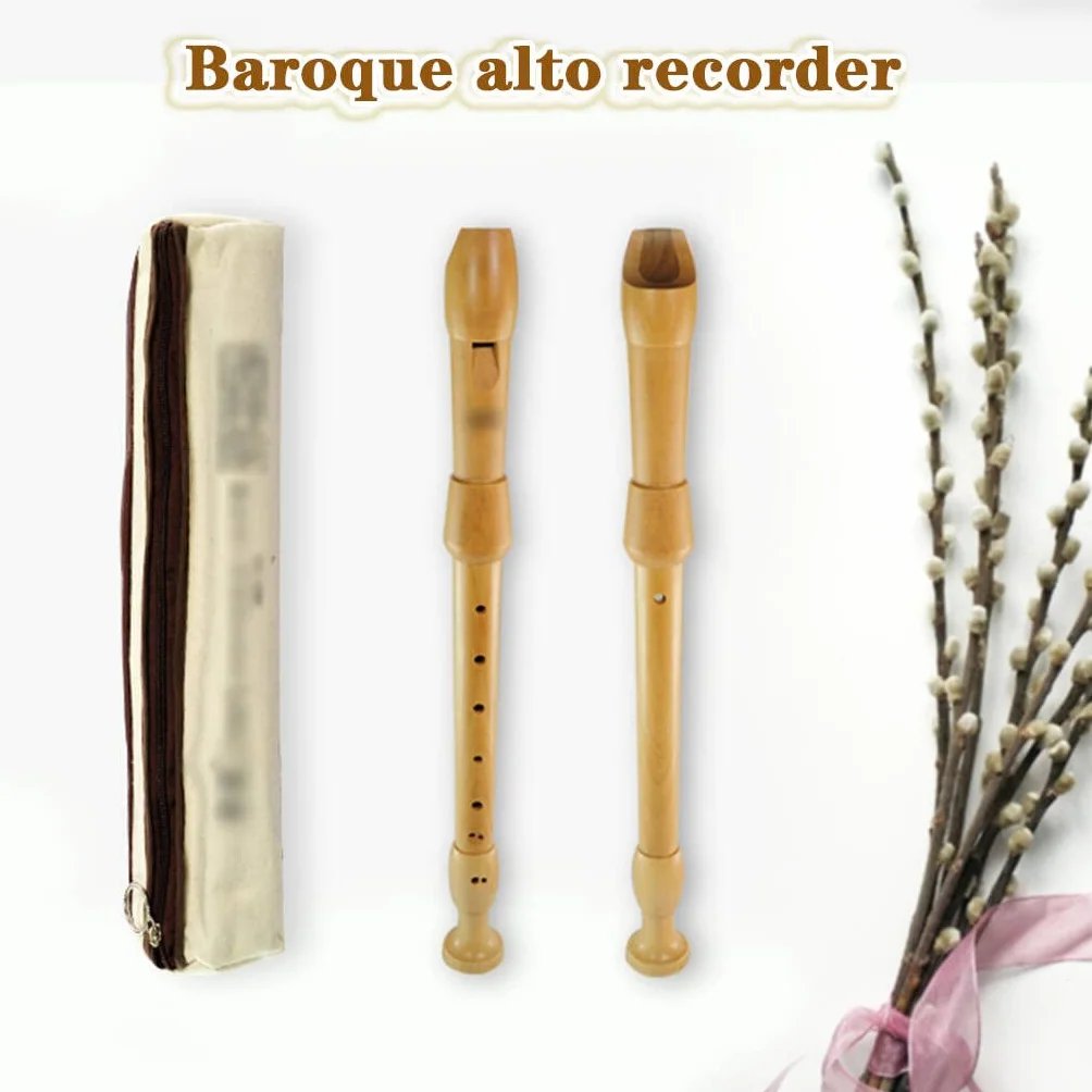 Flûte À Bec Alto Baroque F 8 Trous en Érable avec Sac et Bâton de Nettoyage