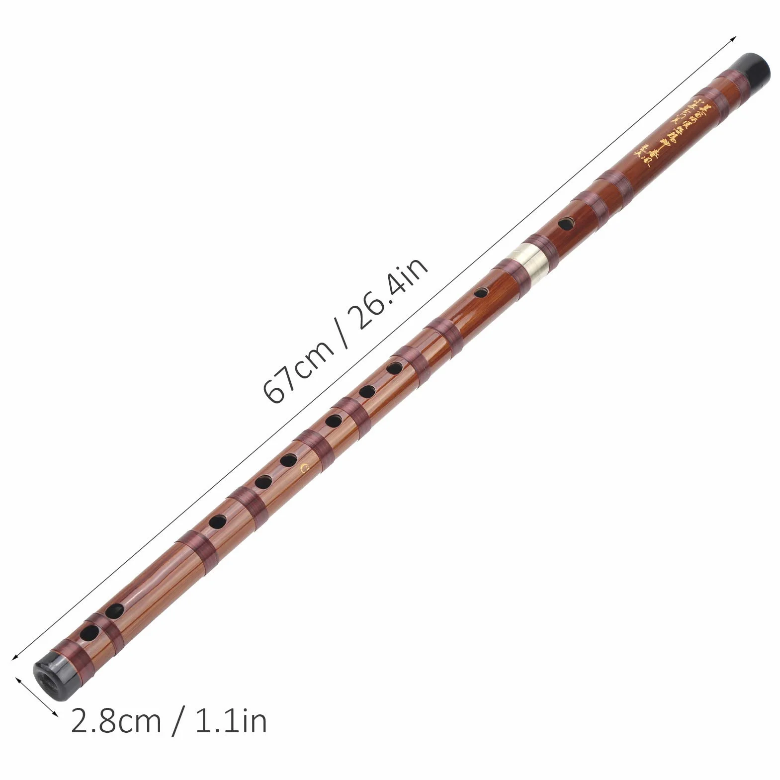 Flûte en bambou Dizi clé C avec boîte, instrument à vent pour débutants