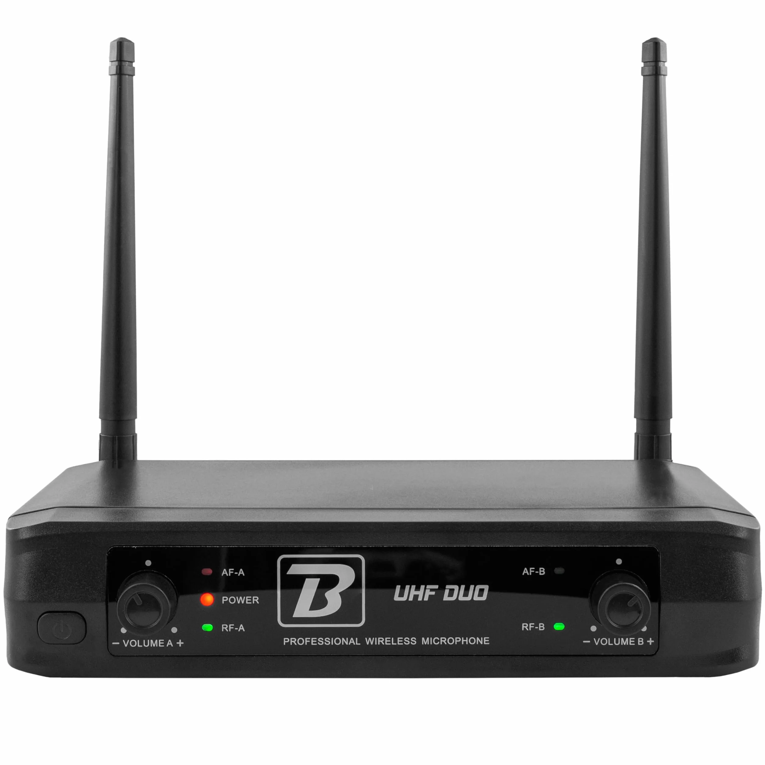 BoomToneDJ UHF Duo Système Complet Micros Sans Fil 2 Microphones Dynamiques Main Double Canal