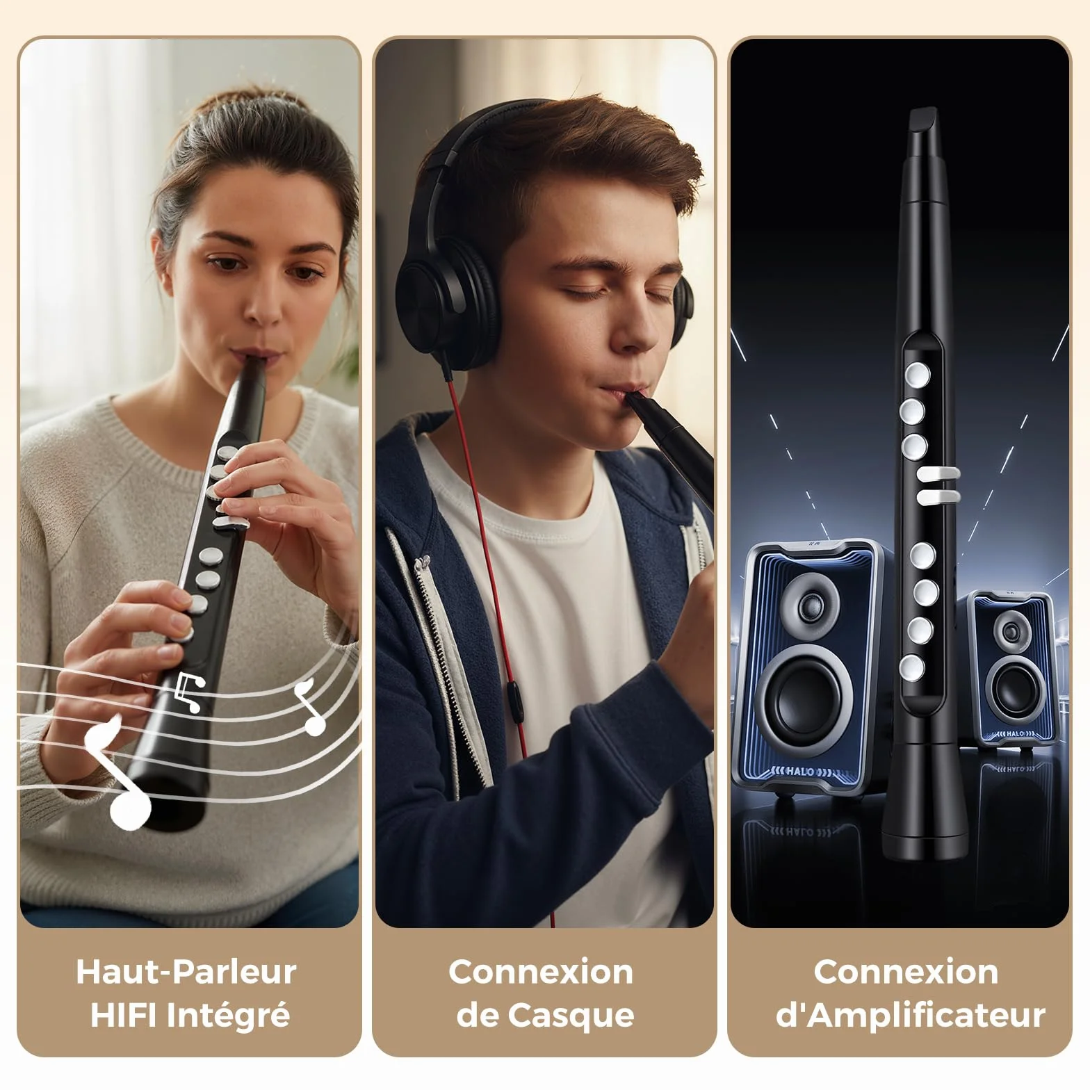GOPLUS Saxophone Électronique avec Écran LED, Instrument à Vent Numérique MIDI 100 Sons
