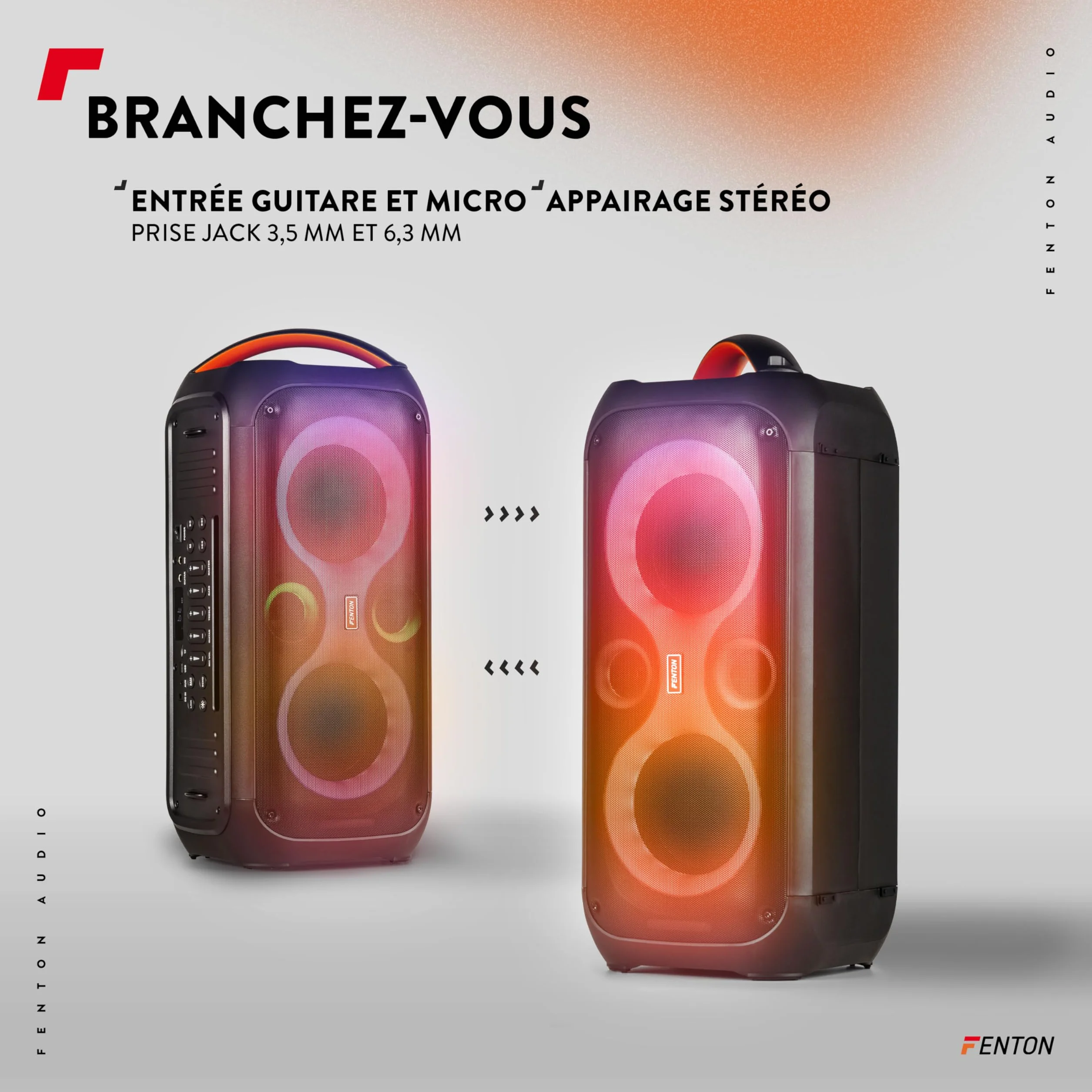 Fenton Core120 Enceinte Sono Portable Lumineuse 180W Autonomie 12H Micro Télécommande