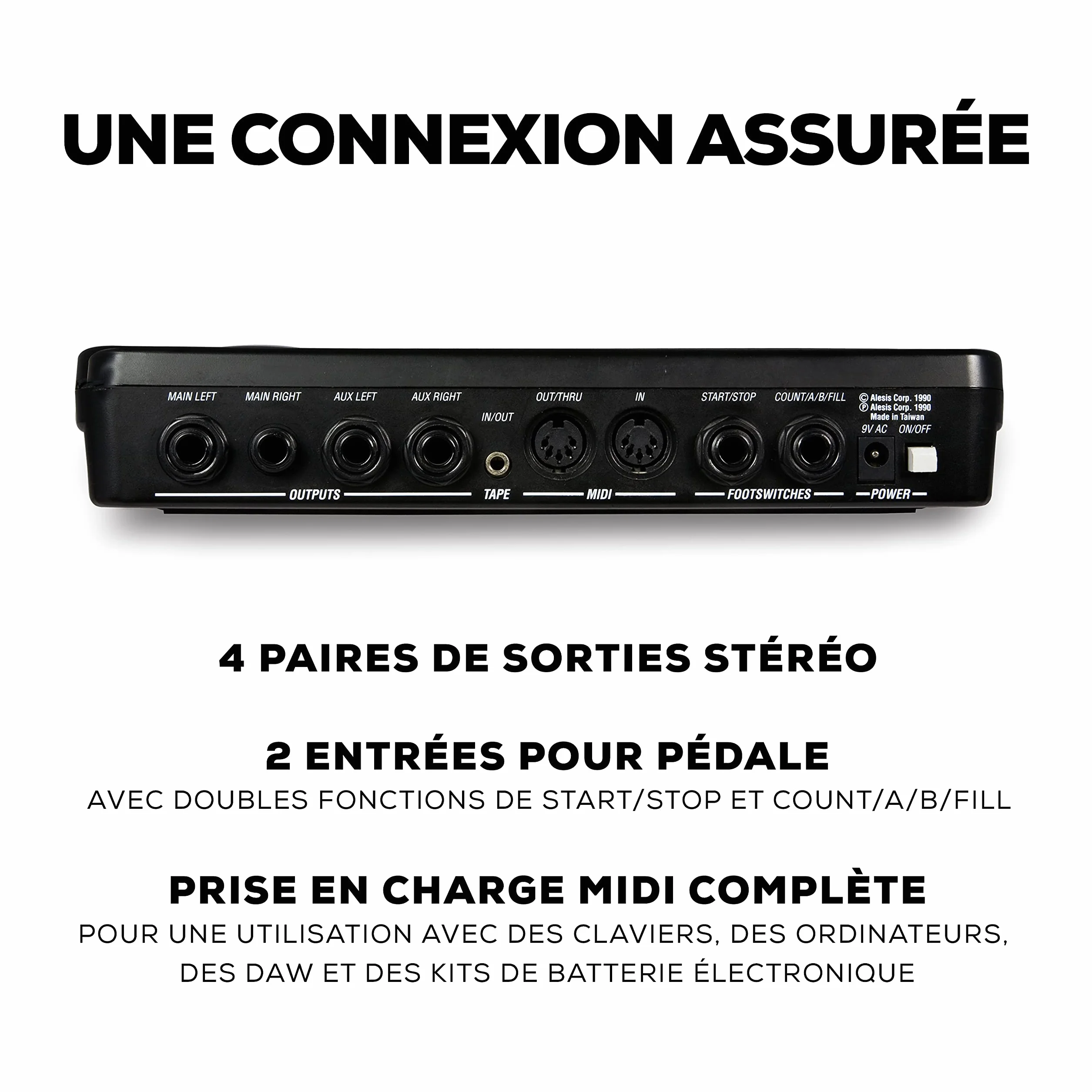 Alesis SR16 Boîte à Rythmes 12 Pads 233 Sons Percussions Dynamic Articulation Effets Intégrés
