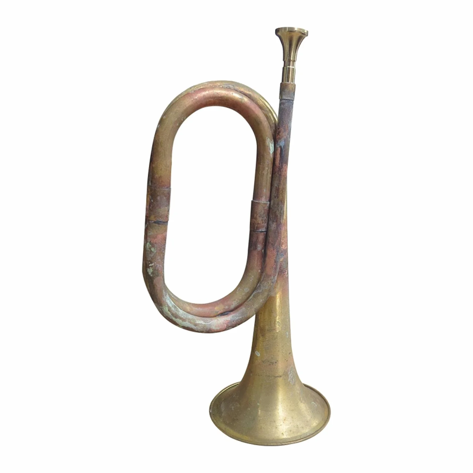 Trompette de cavalerie en cuivre massif et laiton 32 cm orchestre