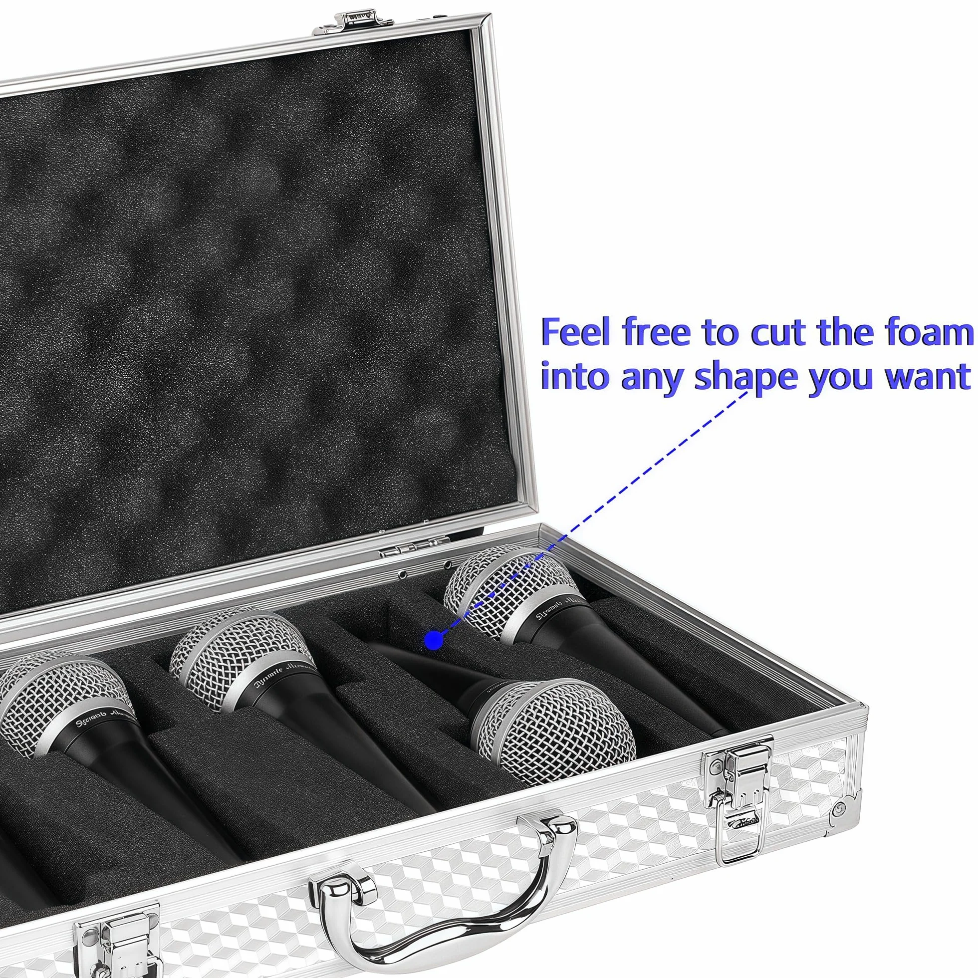 Mussiin Audio Equipment Microphone Portable Case Aluminum Alloy Silver