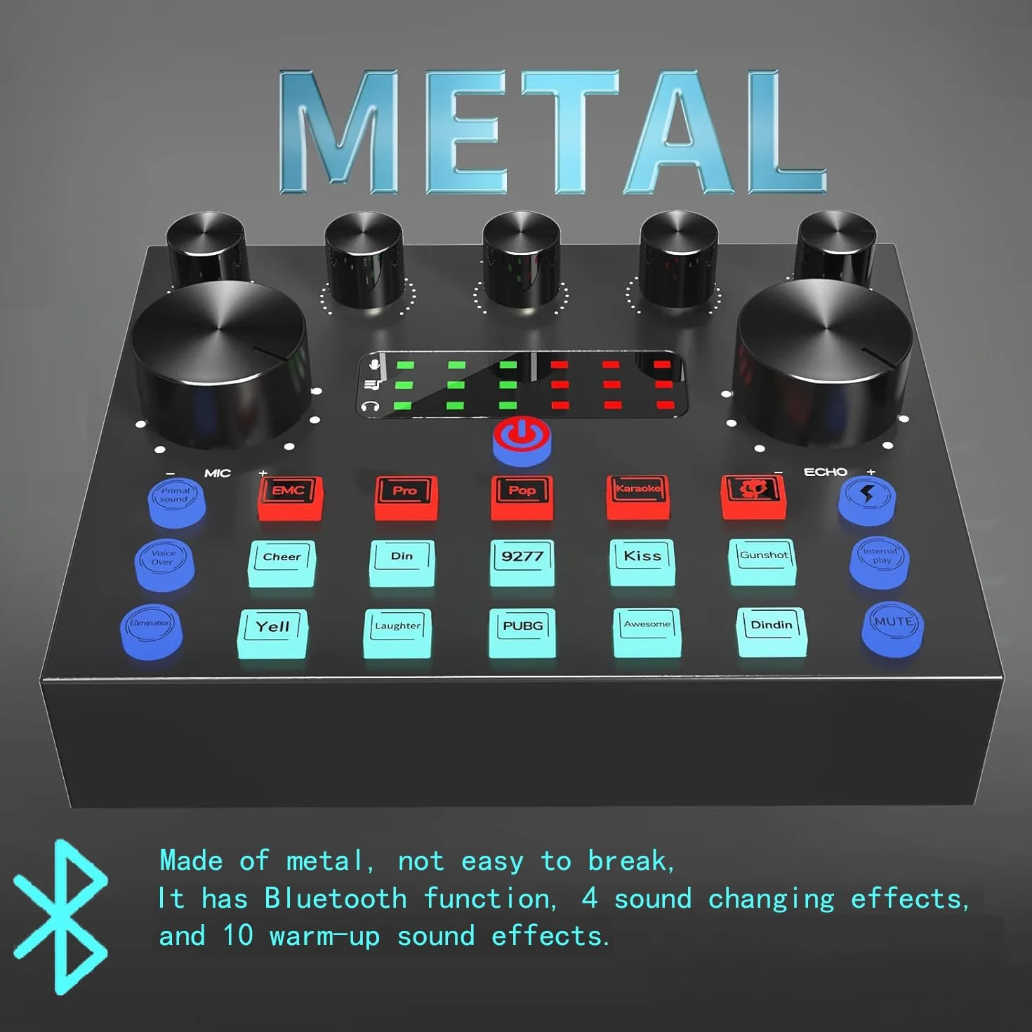 Ensemble de Podcast Micro Gaming Carte Son Karaoke Table de Mixage DJ Set Interface Audio USB Microphone à Condensateur Bluetooth Streaming