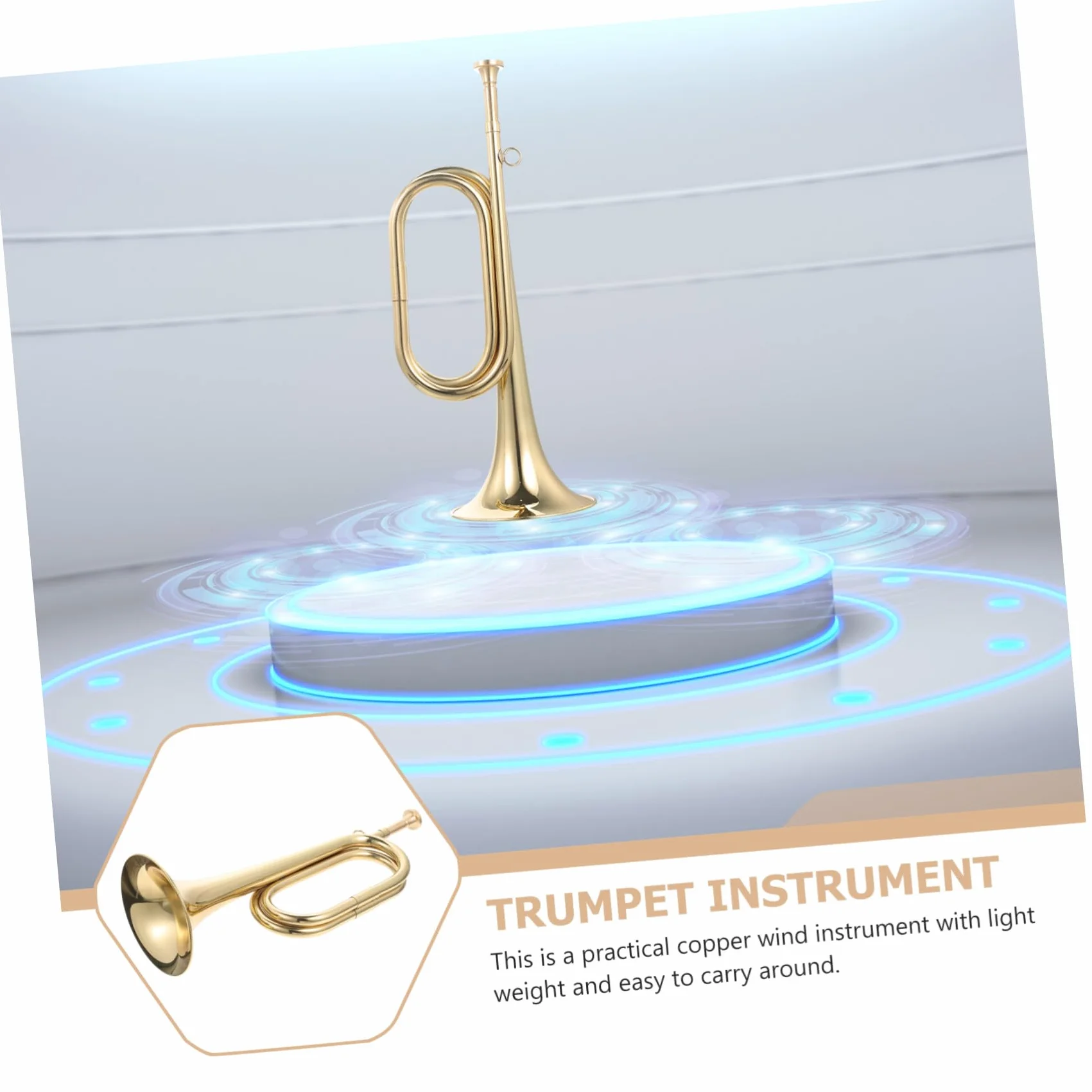 Trompette en Cuivre pour Débutants, Clairon Militaire, Instrument d'Orchestre Scolaire