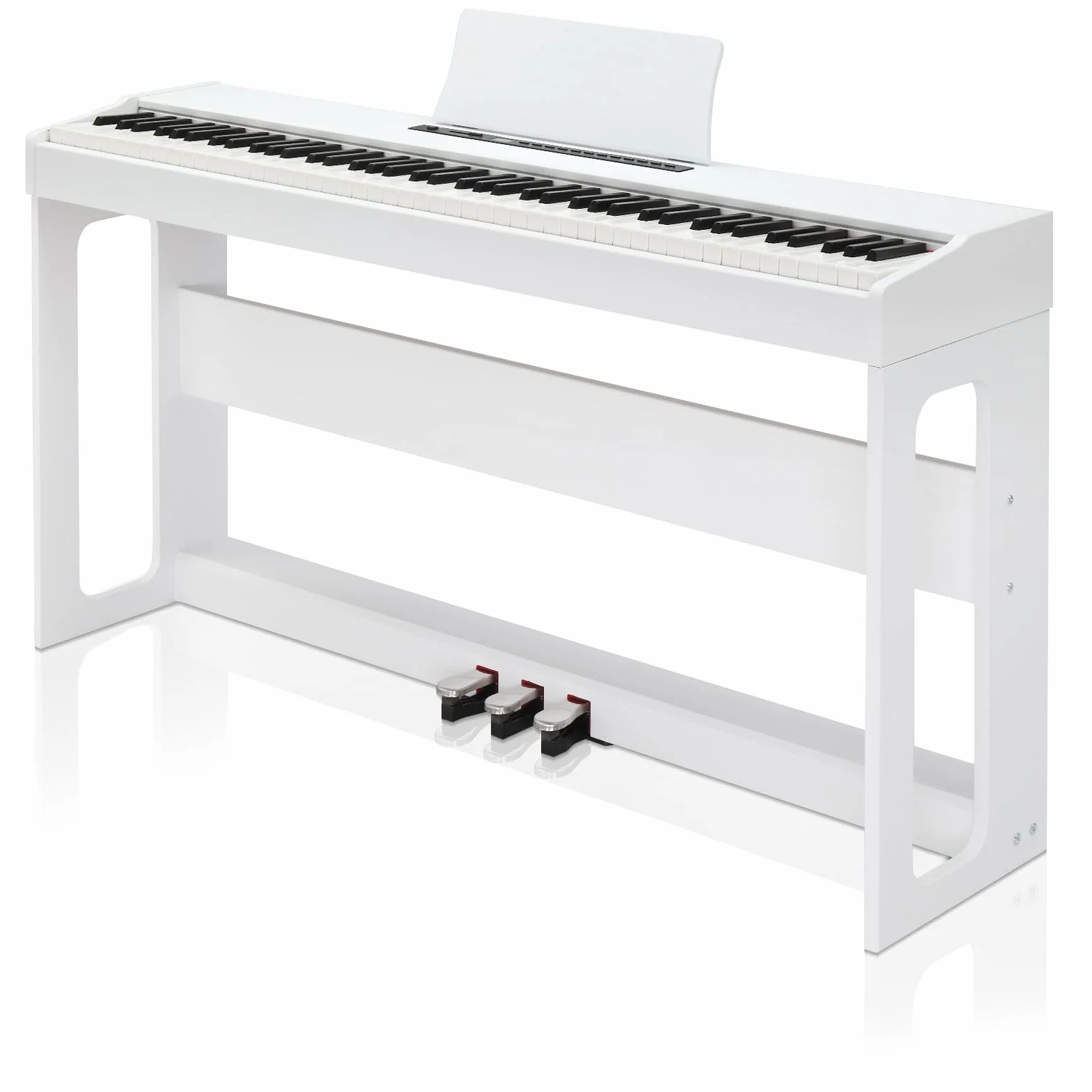 Piano Numérique 88 Touches avec 3 Pédales, MIDI-USB, Audio Bluetooth, 2 Haut-Parleurs Stéréo, Blanc