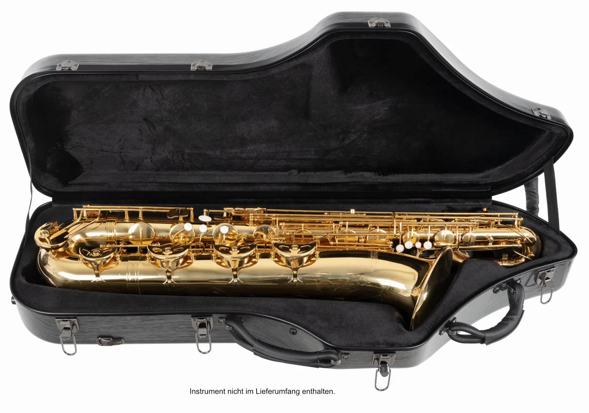 Étui Trolley Rigide Lechgold pour Saxophone Baryton - Protection Thermoformée - Harnais Sac à Dos Look Carbone