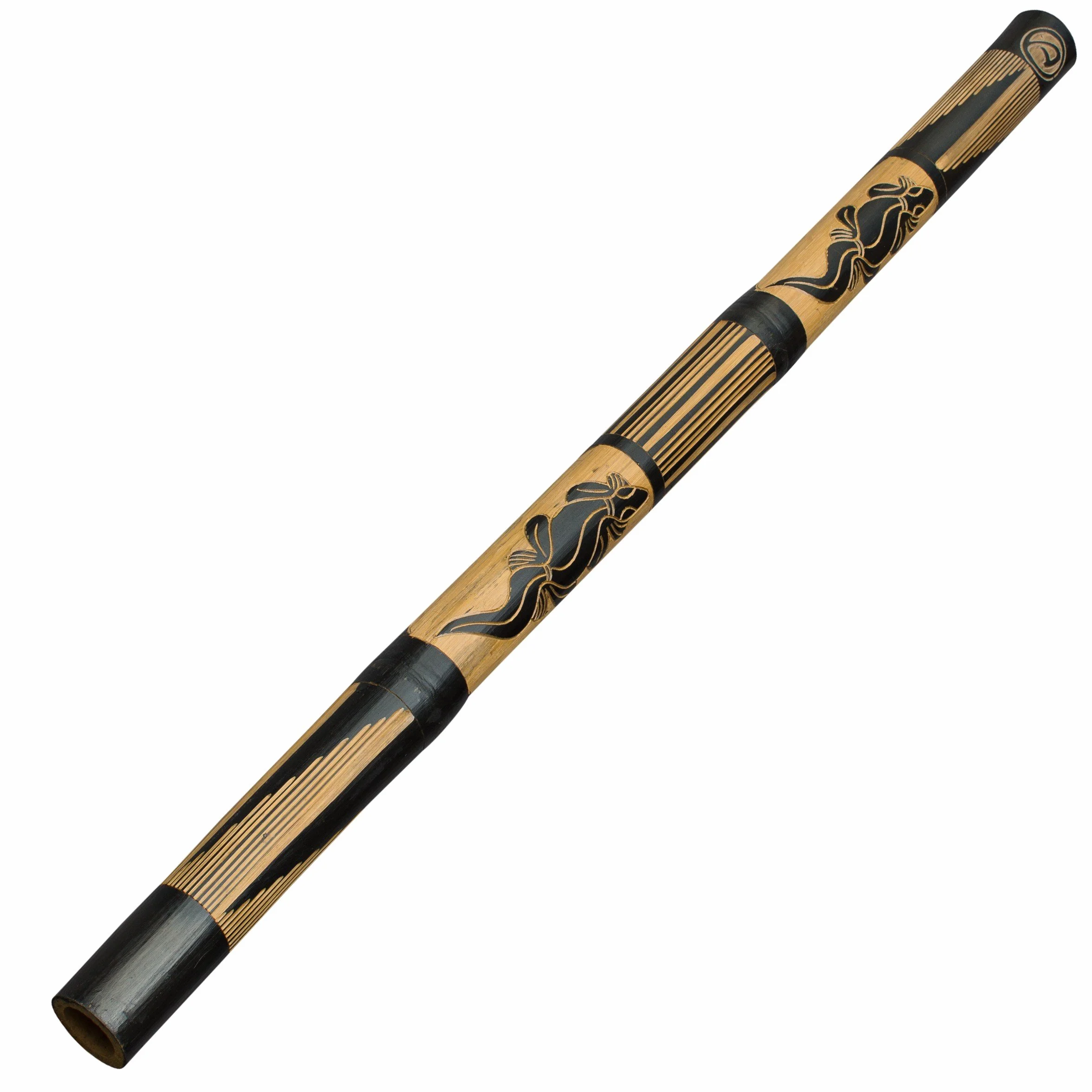 Didgeridoo en bambou avec cire d'abeille et sac en nylon