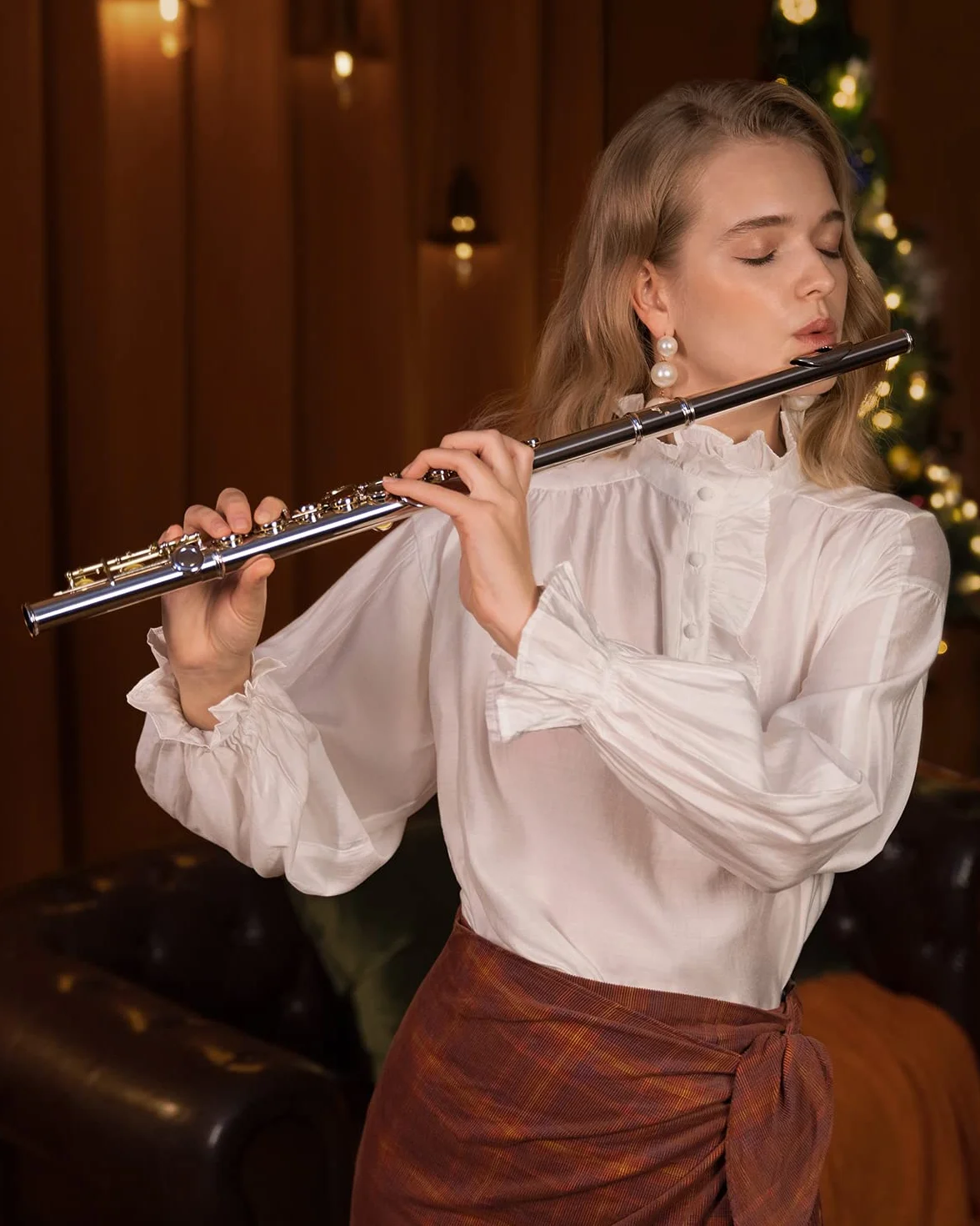 Eastar EFL-1 16 Keys Silver Plated C Flute Open/Close Hole