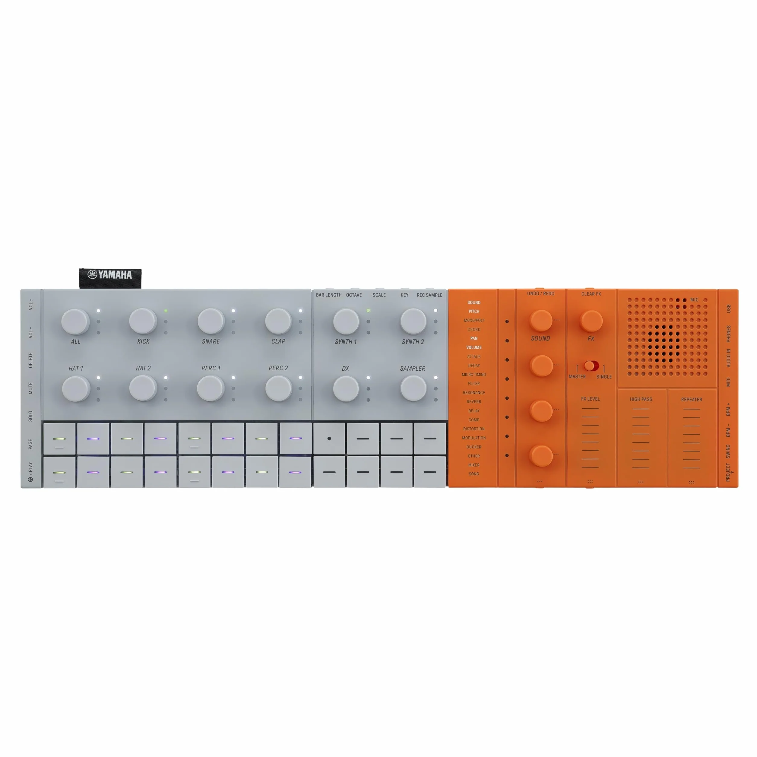 Yamaha SEQTRAK Groovebox nomade Studio de Production tout en un AWM2 FM lecteur enregistreur échantillons haut parleur batterie Orange