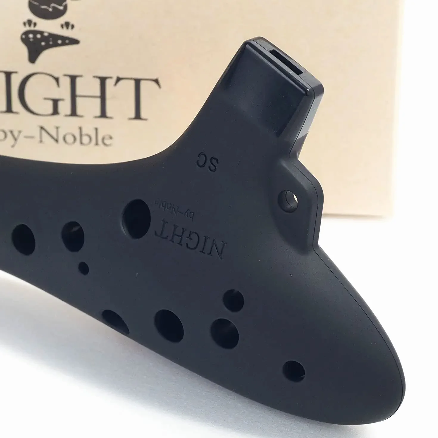 Night By Noble Ocarina Soprano Do Plastique Caoutchouc Noir