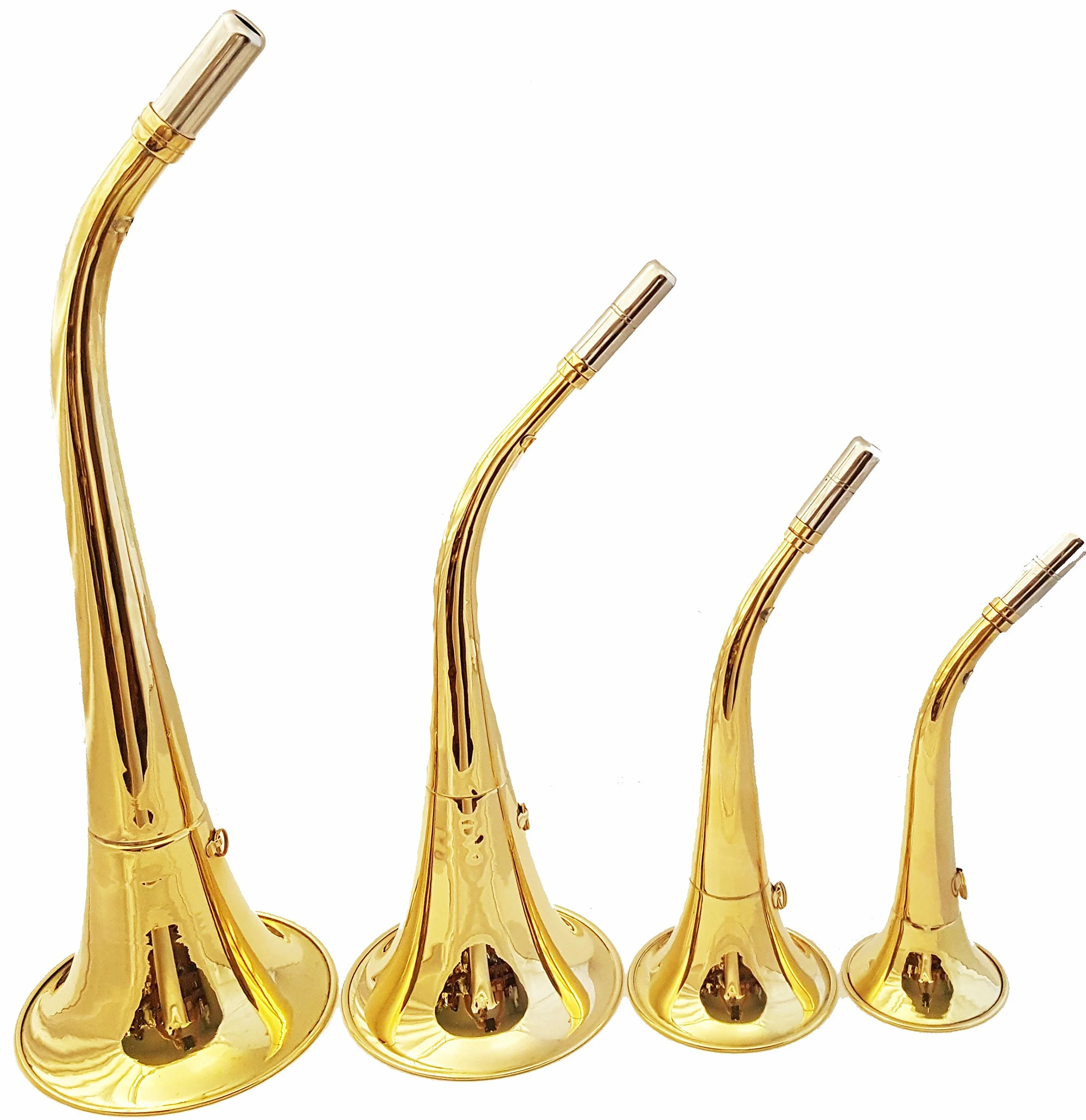Trompette de chasse en Laiton Argenté Do avec Embouchure