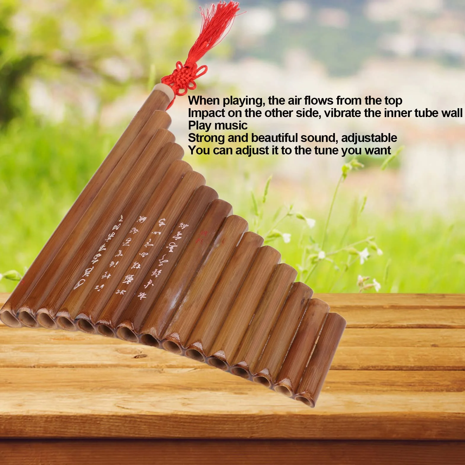 Pan Flute 15 Pipes G Tone Chinois Pan Pipe Instrument Flûte De Pan En Bambou