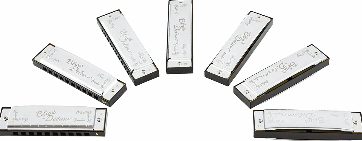 Fender Blues Deluxe 7 Set, Harmonica Collection Complète avec Étui