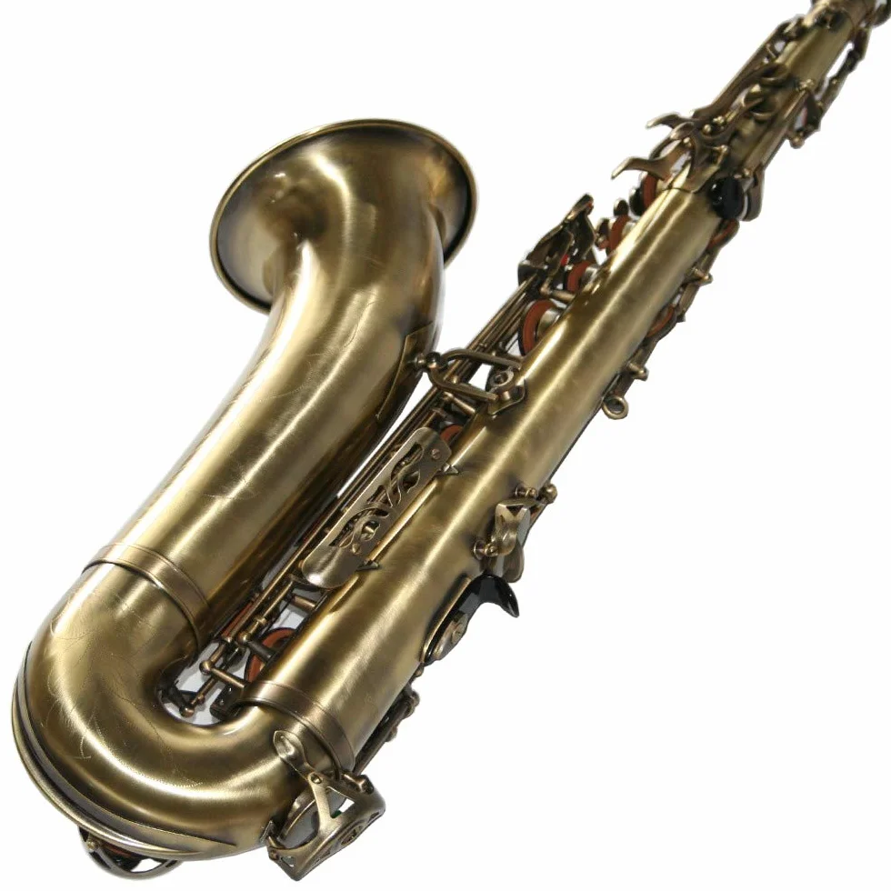 Saxophone Ténor Antique Bronze Laiton Laqué avec Étui Souple
