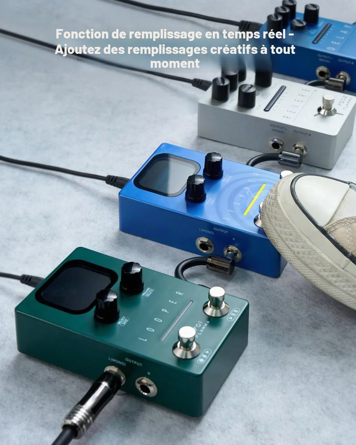 FLAMMA FF02 Pédale de guitare machine à tambour 121 rainures batterie 11 genres Tap Tempo rythmes personnalisables E/S stéréo