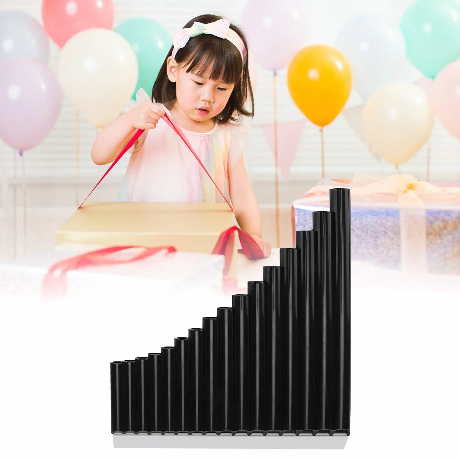 Flûte de Pan à Clé en C, en ABS, facile à apprendre pour adultes et enfants (noir)