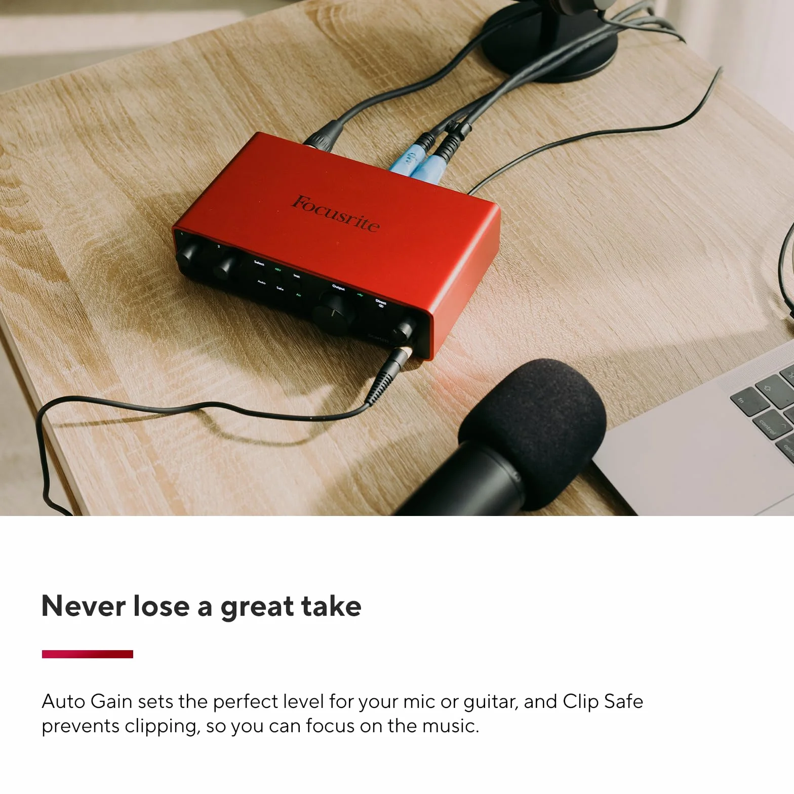 Focusrite Scarlett 2i2 4th Gen interface audio USB enregistrement streaming podcast