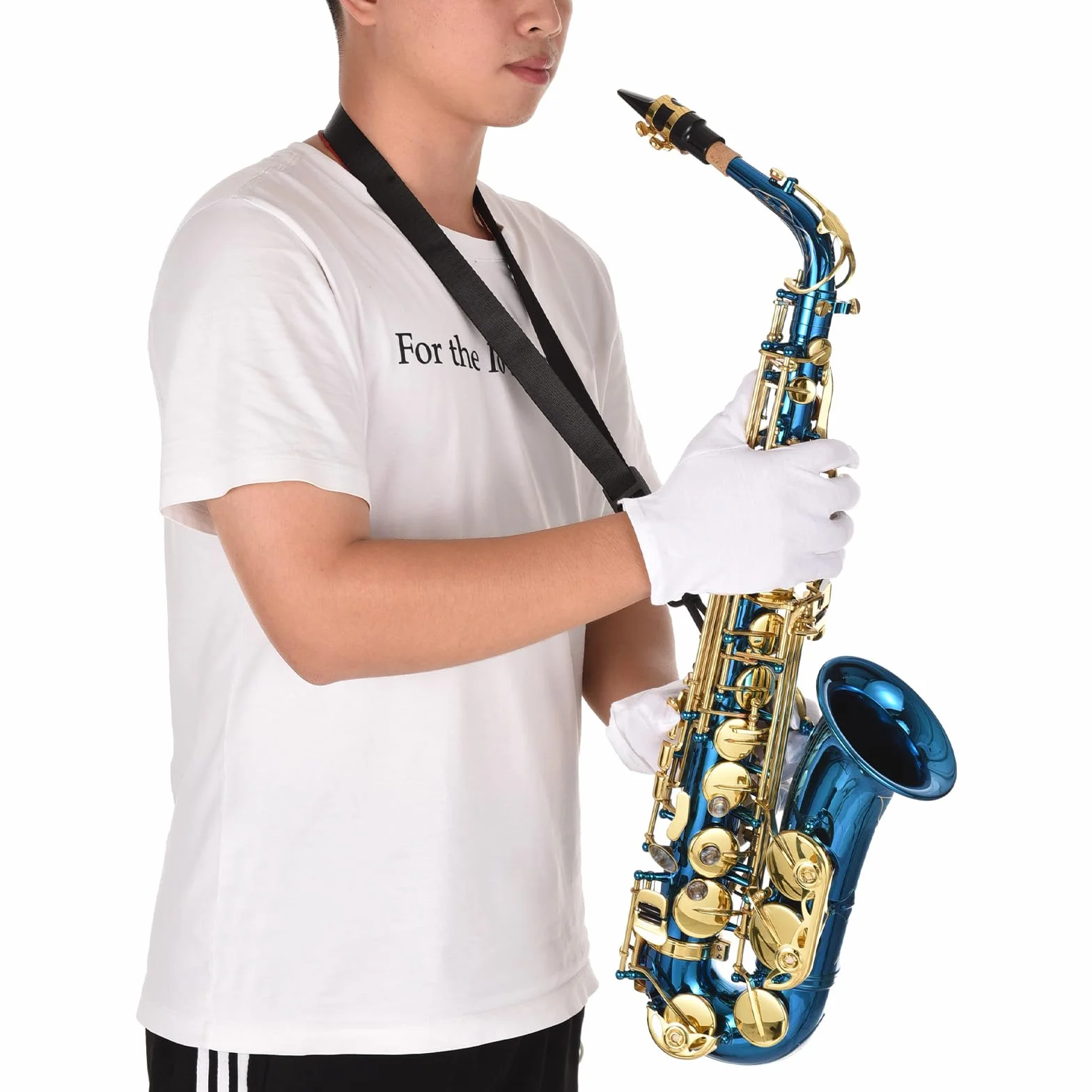 Saxophone en laiton gravé Eb E-Flat Altsaxophone Coquillage Abalone Touches Instrument à vent avec étui