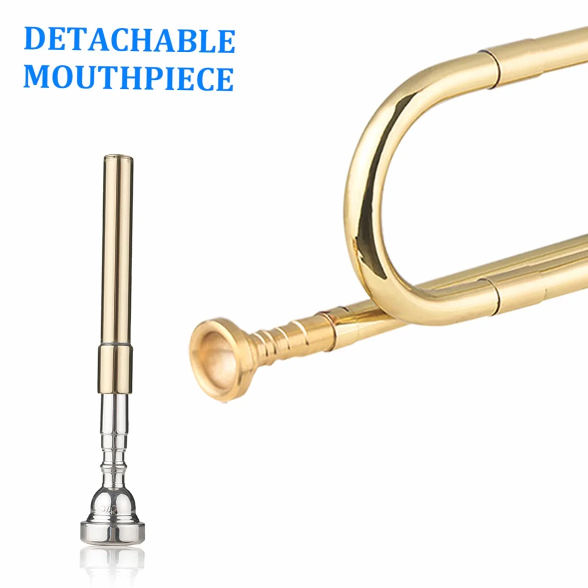 Trompette Clairon Musical Laiton C Bugle Call Plaqué Or 18,7 Pouces Instrument Débutants