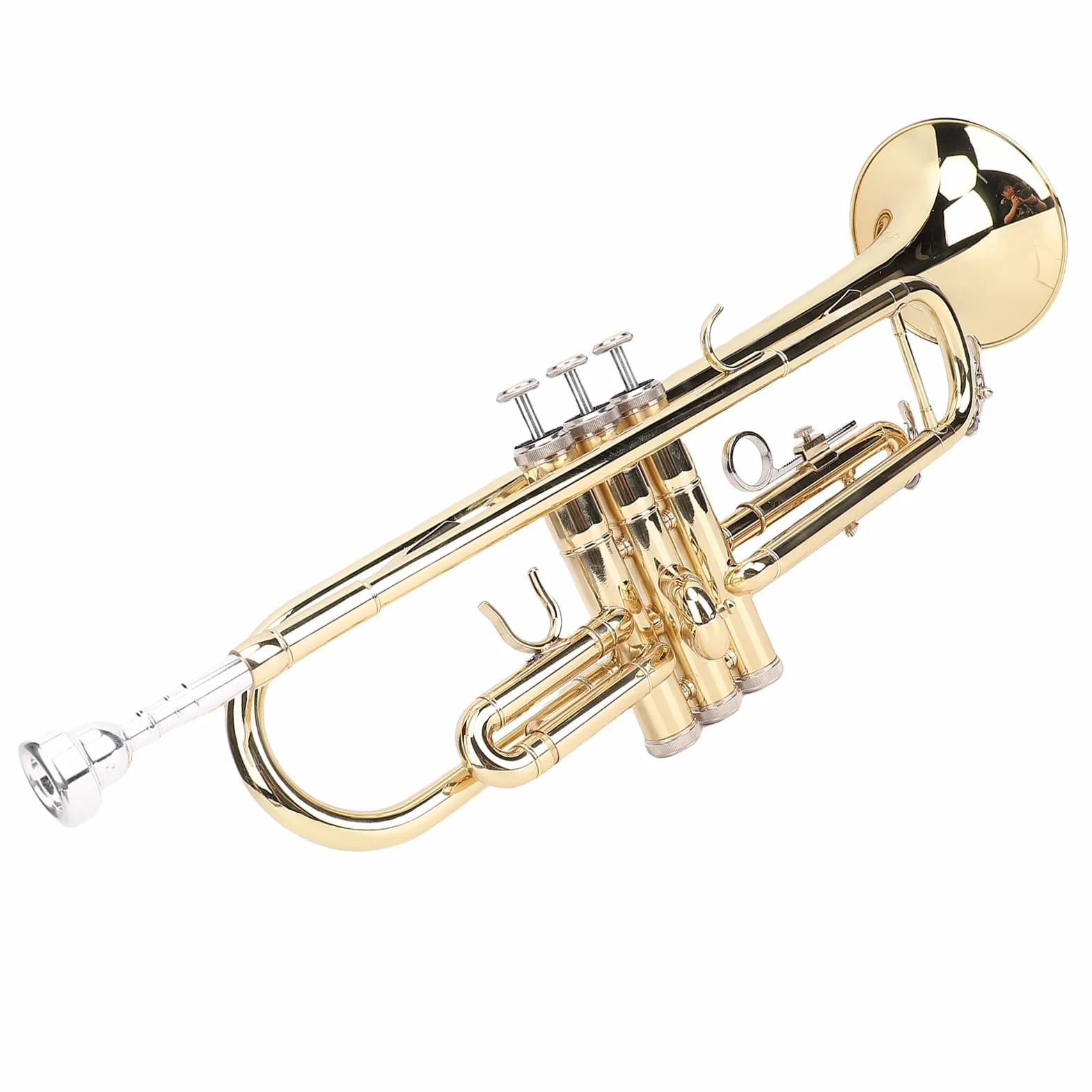 BB Brass Cornet Kit pour Débutants, Instrument de Musique en Laiton avec étui de Transport (Golden)