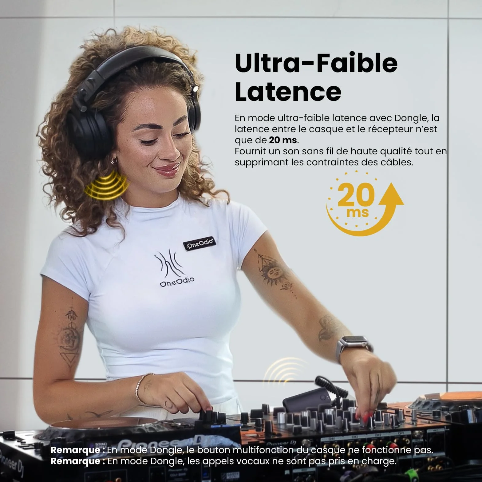 OneOdio Studio Max 1 Casque Bluetooth DJ sans fil, 120 h autonomie, Hi-Res/LDAC Audio, faible latence 20 ms, connexion Dongle/Bluetooth/6,35 mm/3,5 mm