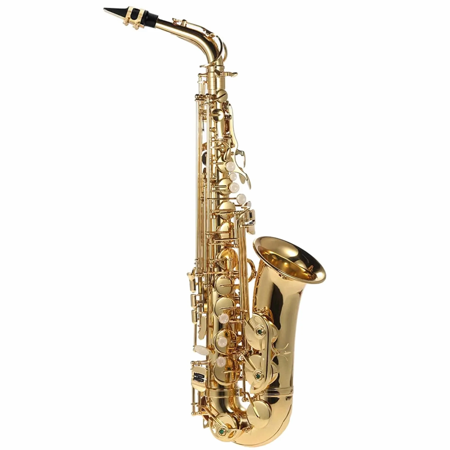 Saxophone Mi Bémol 802 touches laiton doré cuir motif gravé avec étui