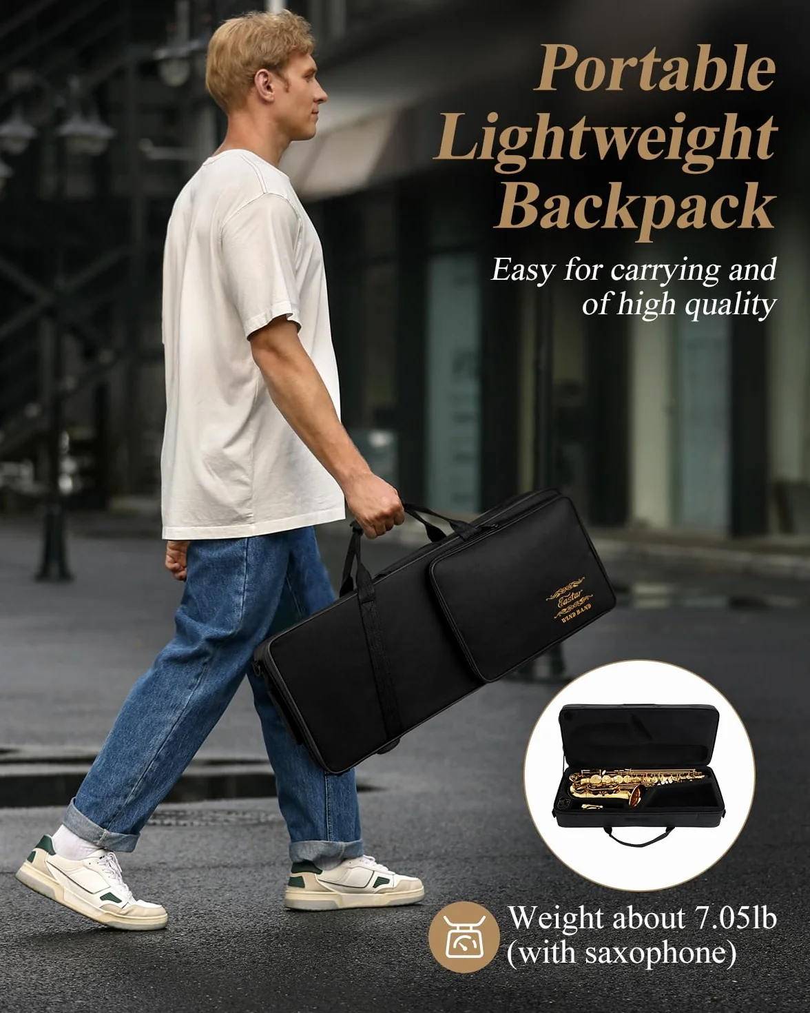 Eastar AS-Ⅱ Saxophone Alto E Plat Laqué Kit Complet avec Étui