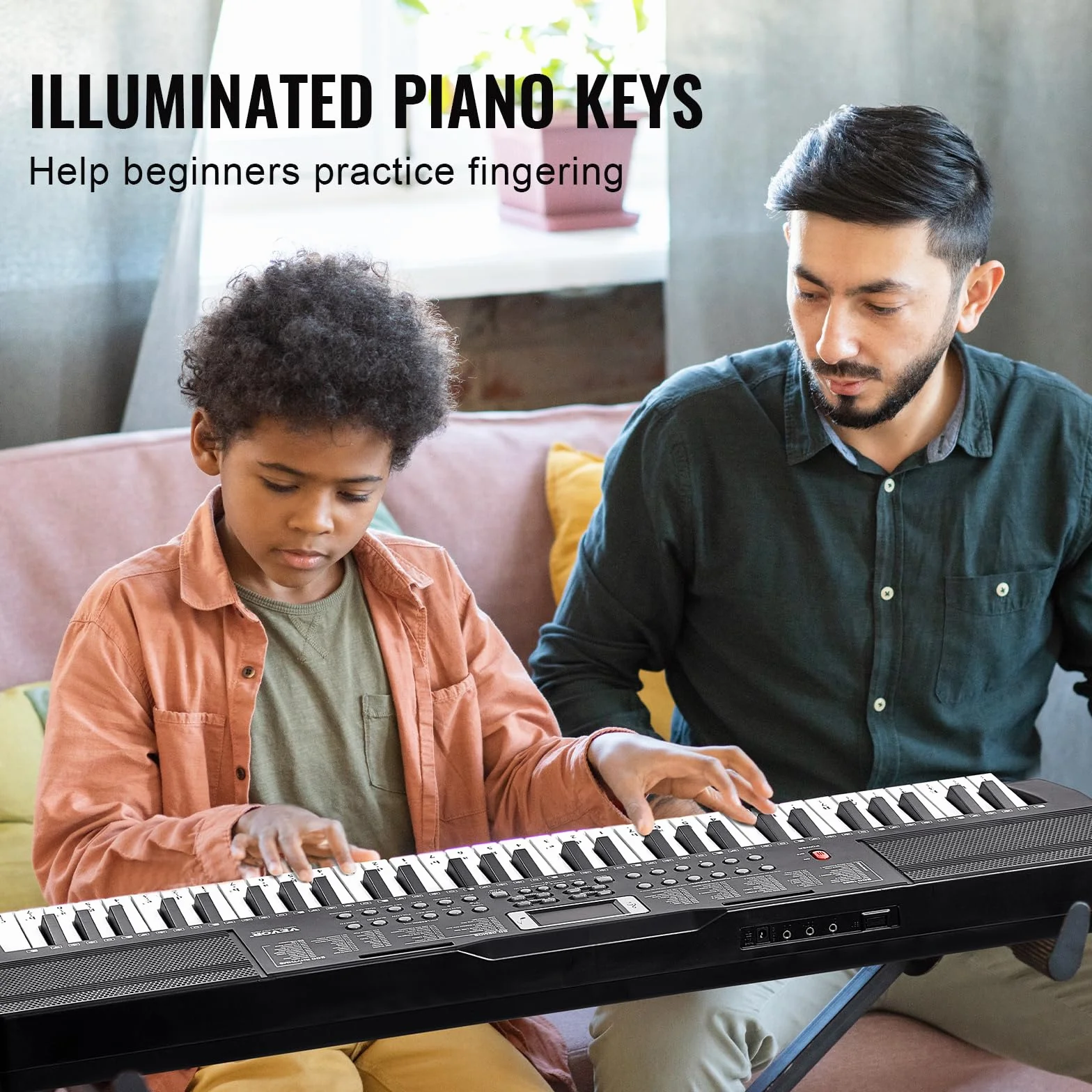 VEVOR Clavier Piano Numérique 61 Touches Portable 200 Tons 200 Rythmes Haut-parleurs Intégrés