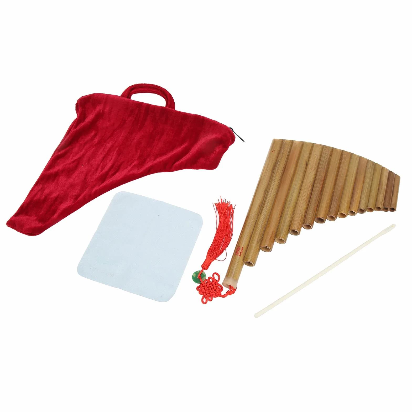 Flûte de pan G Key 15 tuyaux bambou naturel traditionnelle