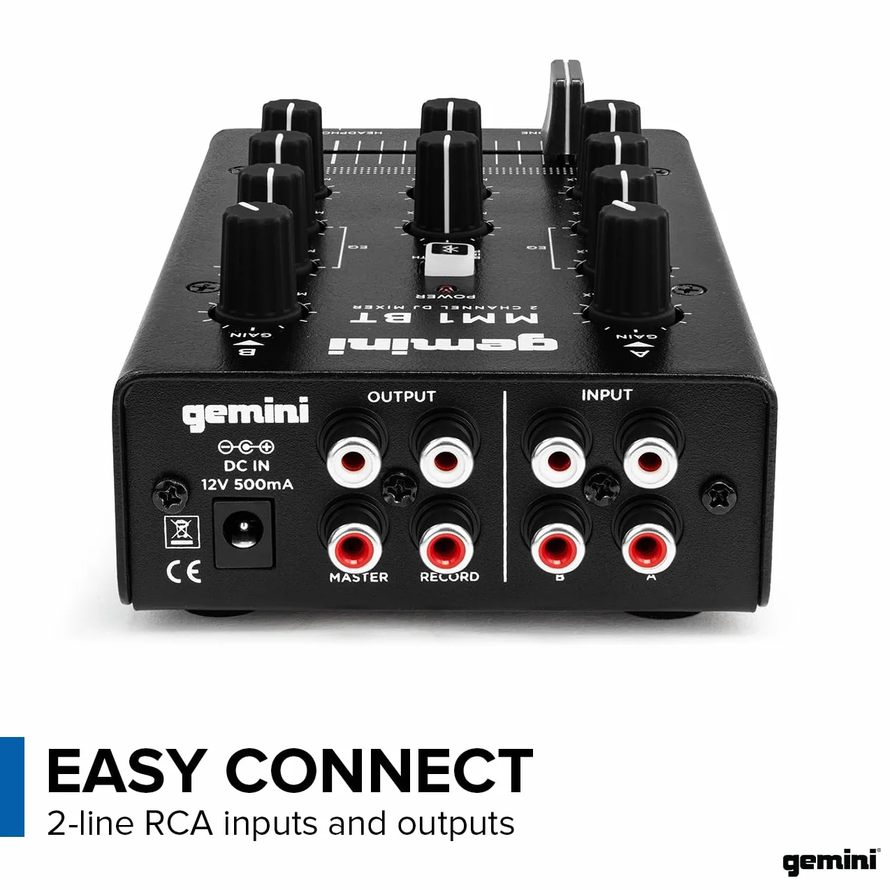 Gemini Sound MM1BT Bluetooth DJ Podcast Mixer avec CrossFader et Contrôle de Gain