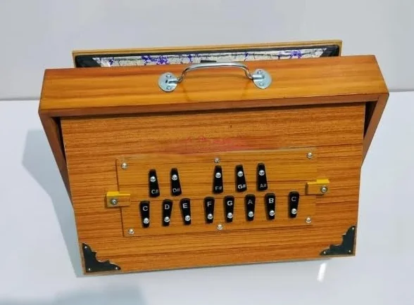 Shruti Box 38,1 x 25,4 x 7,6 cm Bois de Teck 440 Hz 432 Hz avec Padel Marron