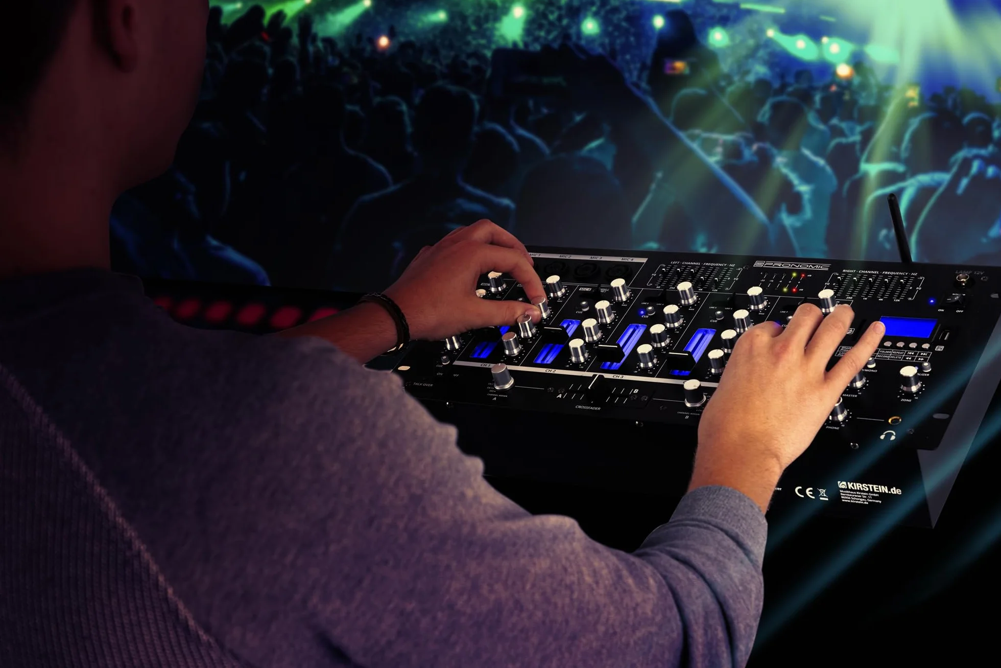 Pronomic DX-165REC MKII DJ-Mixer 5 canaux lecteur USB/SD/Bluetooth Cue enregistrement 4 entrées micro Égaliseur graphique