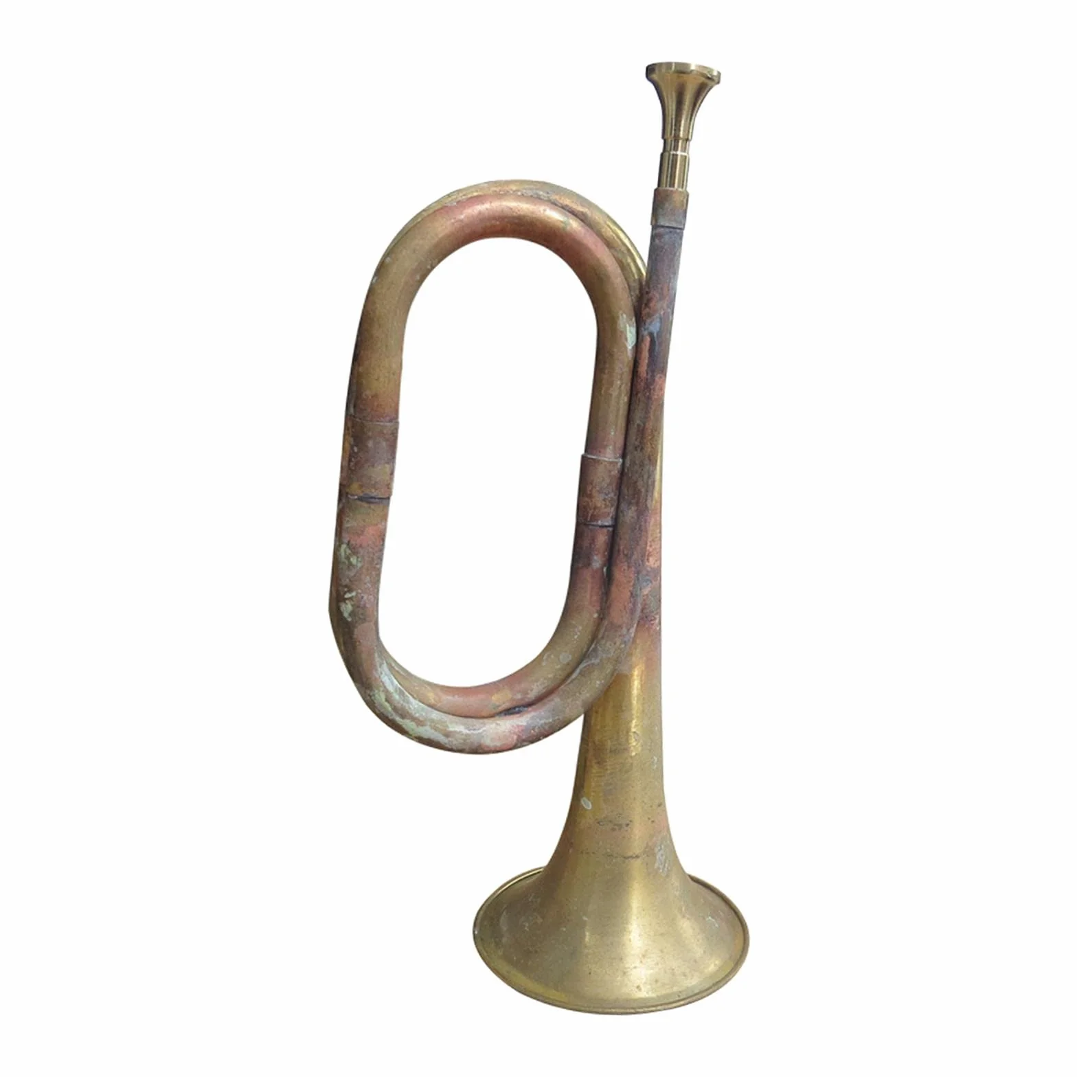 Trompette de cavalerie en cuivre massif et laiton 32 cm orchestre