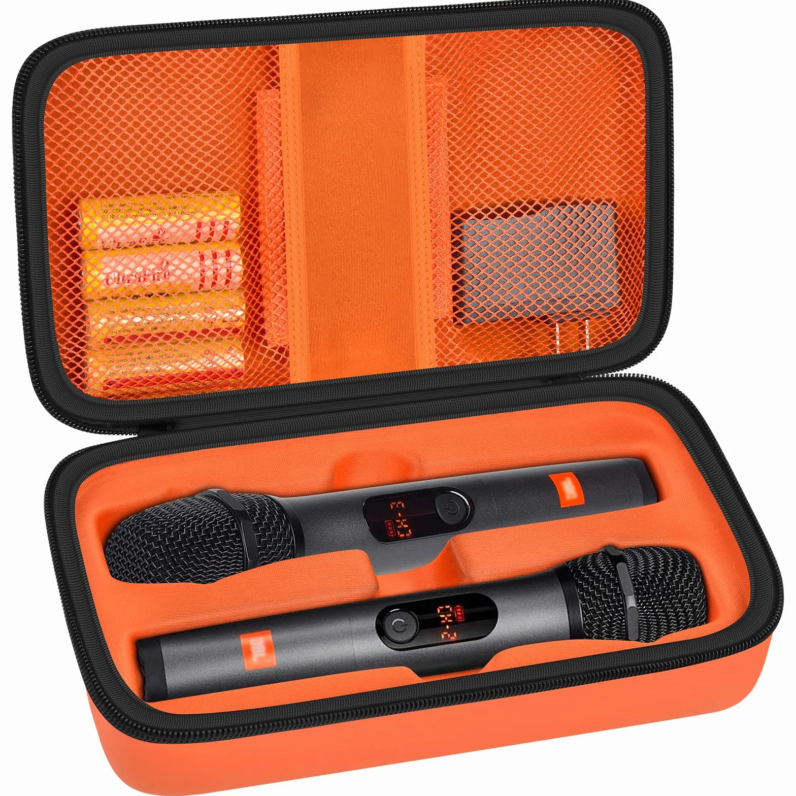 Étui de microphone sans fil JBL PartyBox, sac de voyage pour chant ou karaoké, Orange