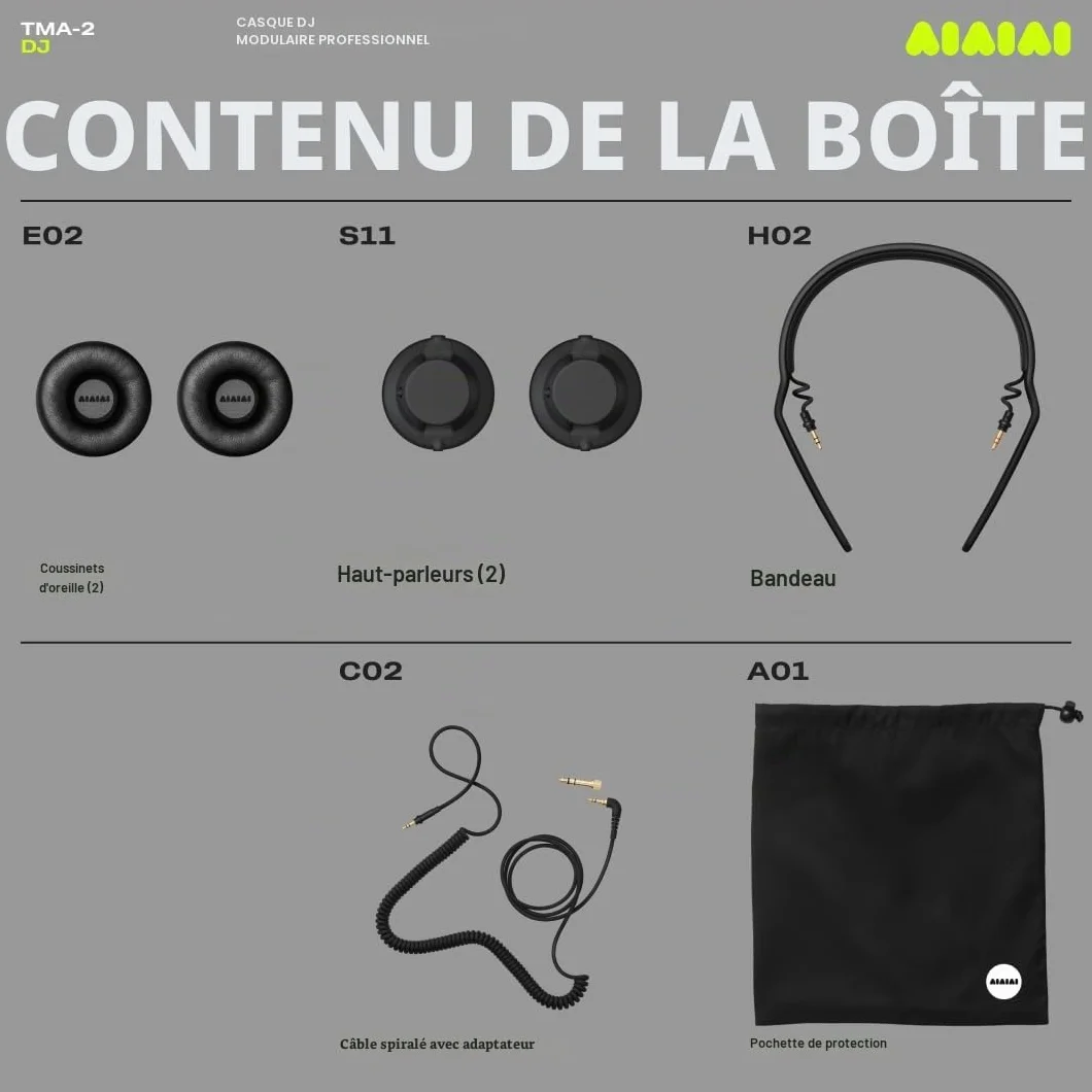 Aiaiai TMA-2 DJ Casque DJ Professionnel on-Ear Basses puissantes Construction Durable