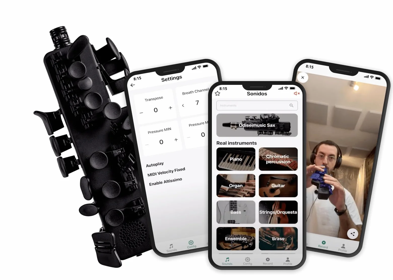 Odisei Music Travel Sax 2 Saxophone de voyage blanc silicone 50 sons