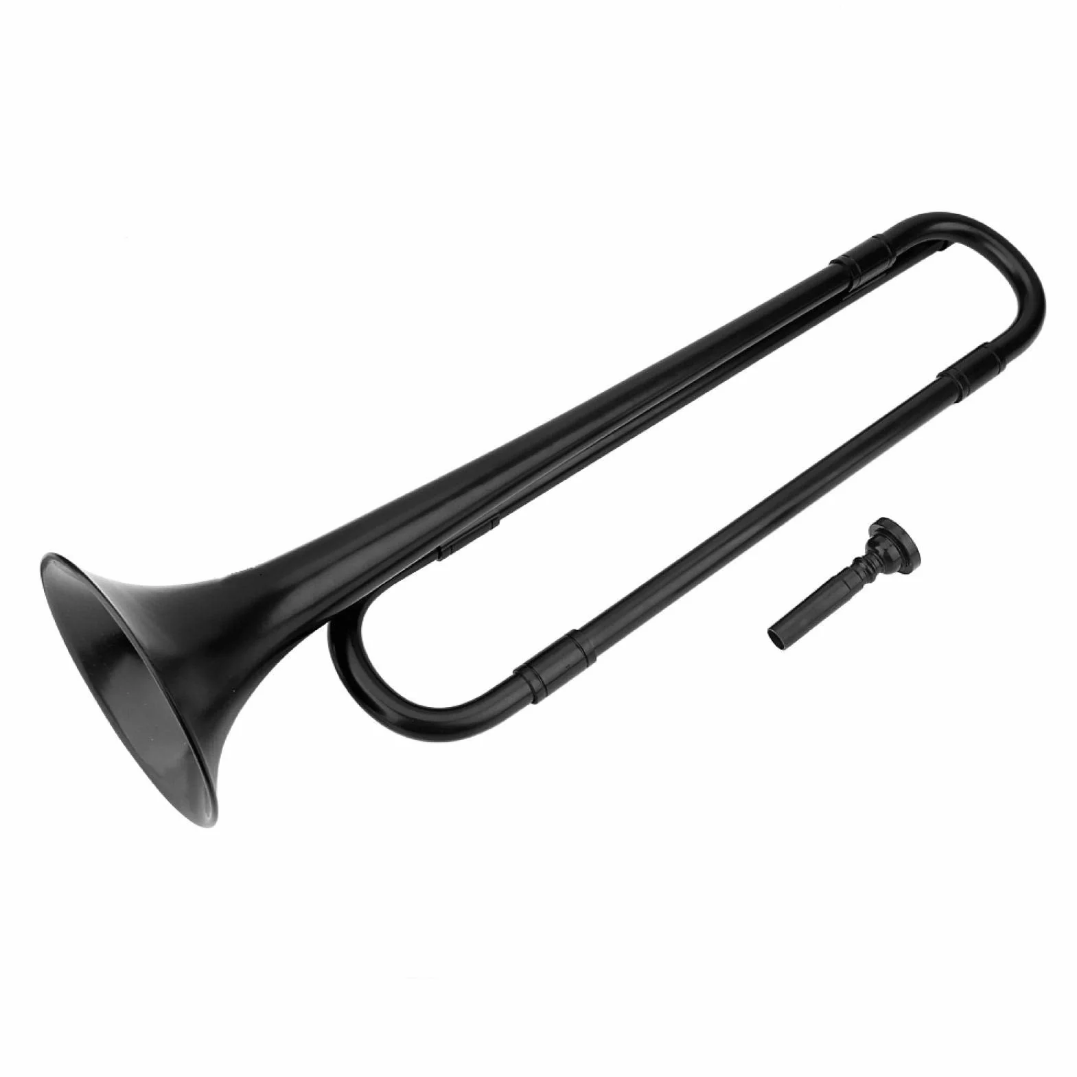 Trompette cavalerie clairon en Plastique avec Embouchure B pour Enfants étudiants débutants Noir