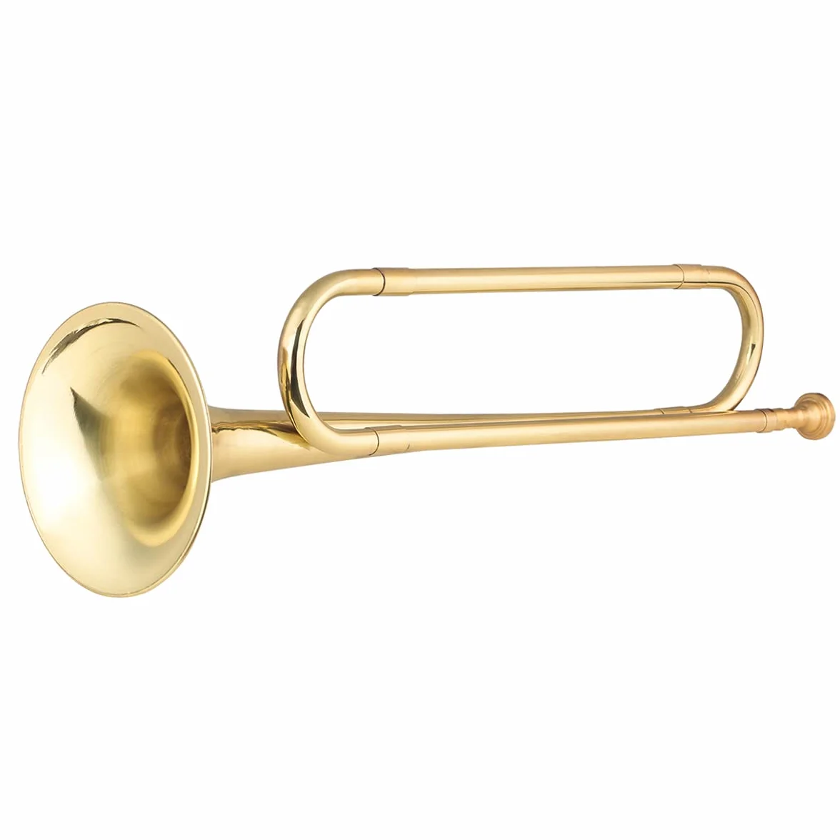 Trompette Clairon Musical Laiton C Bugle Call Plaqué Or 18,7 Pouces Instrument Débutants