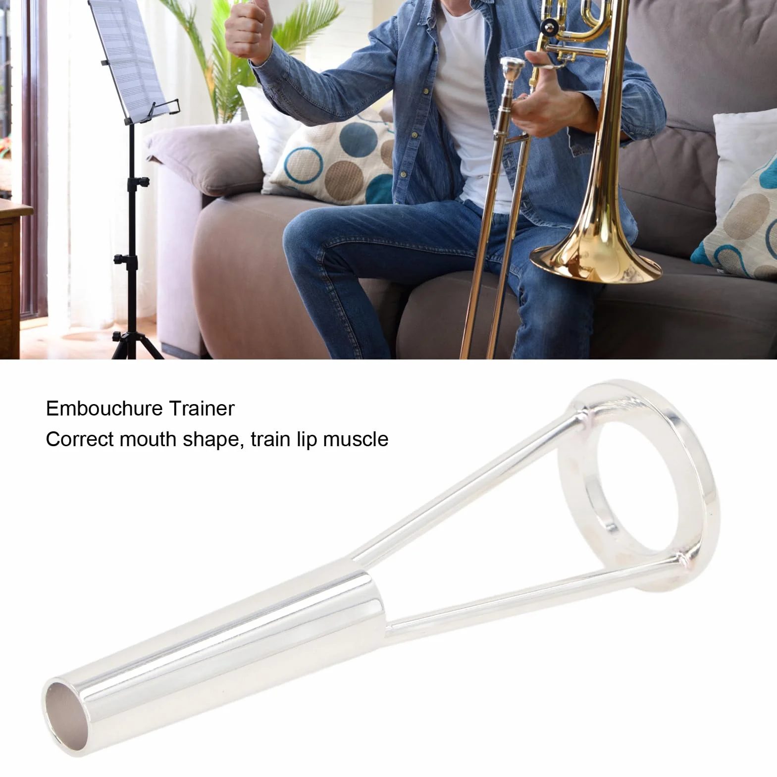 Entraîneur d'embouchure de trompette en métal, dispositif d'entraînement creux, constructeur de muscles des lèvres