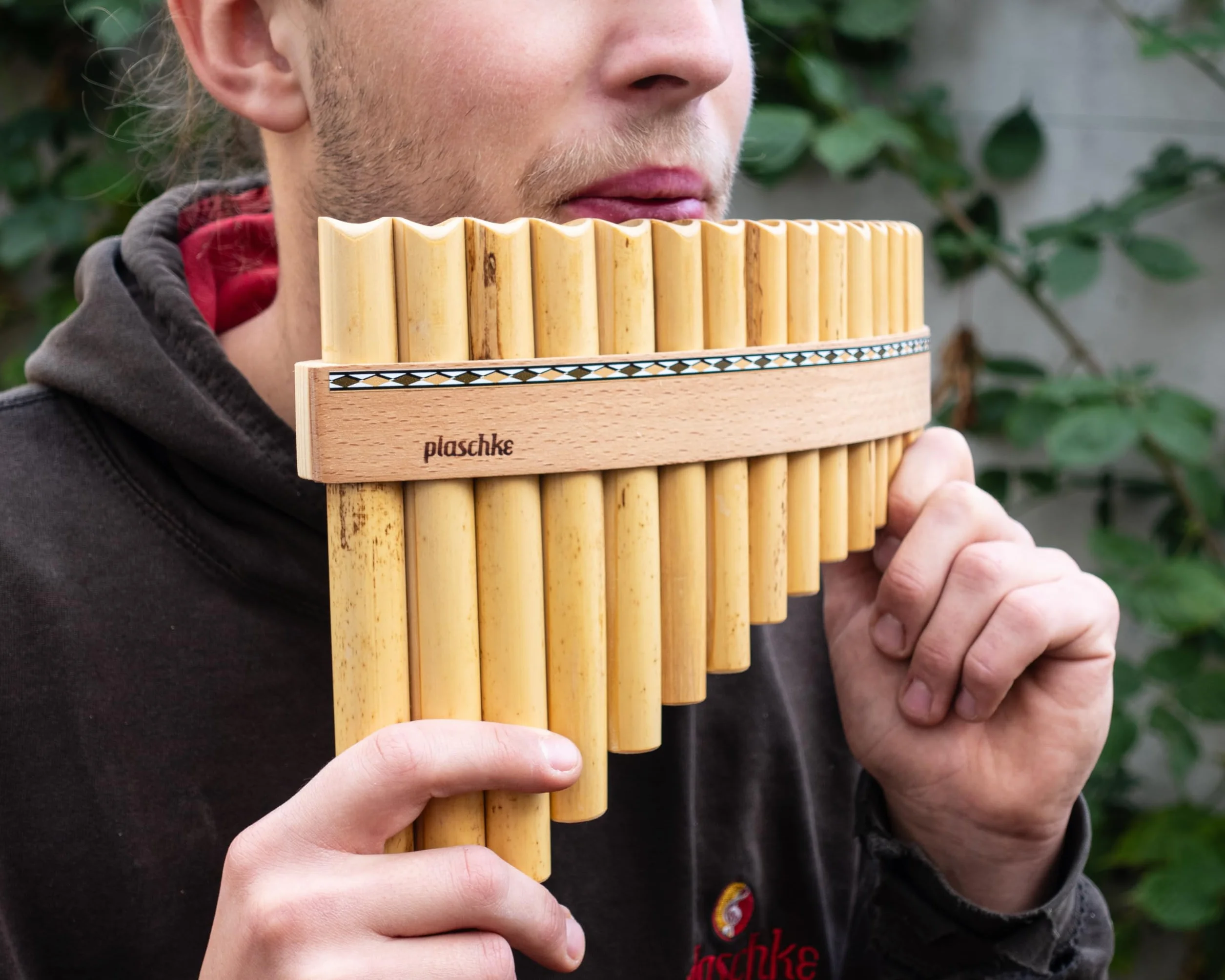 Flûte de Pan Plaschke en bois 15 tubes fabriquée à la main Tyrol du Sud