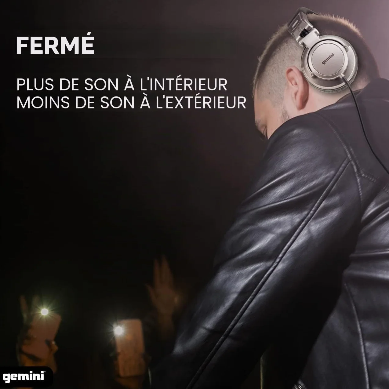Gemini Sound DJX-500 Casque DJ Professionnel Fermé Filaire Oreillettes pivotables 90° 180° Transducteurs 57mm