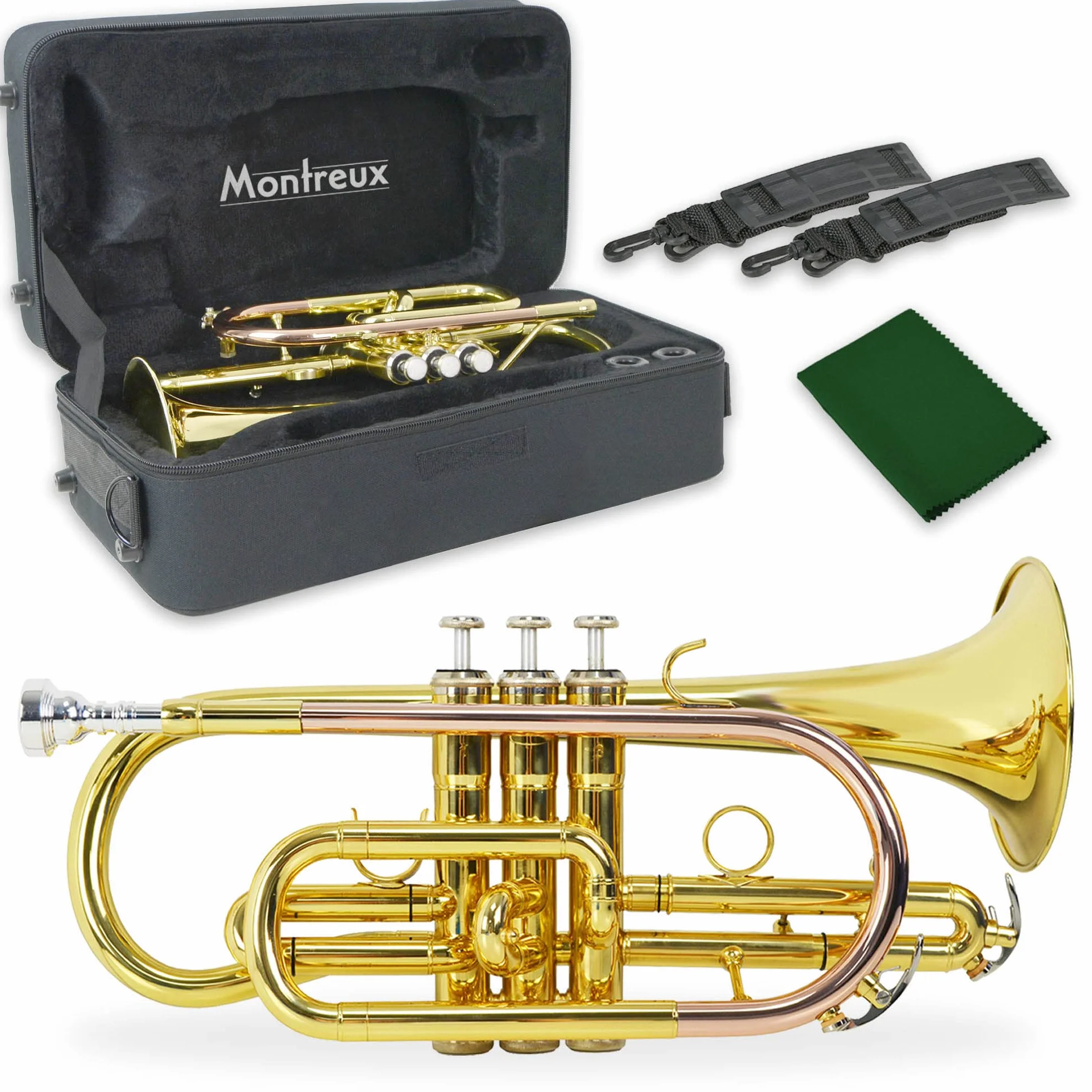 Cornet Sib Montreux Student pour débutants avec étui, embouchure - Laiton laqué, pavillon 12 cm