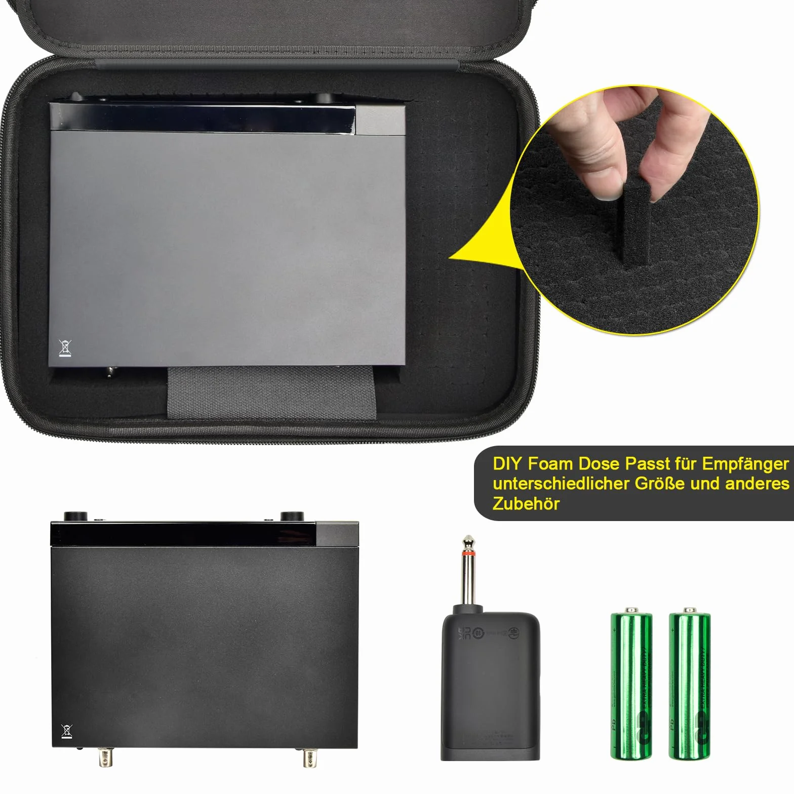 Étui de microphone sans fil pour JBL, Tonor, Shure, Bietrun, 2 systèmes, mousse DIY
