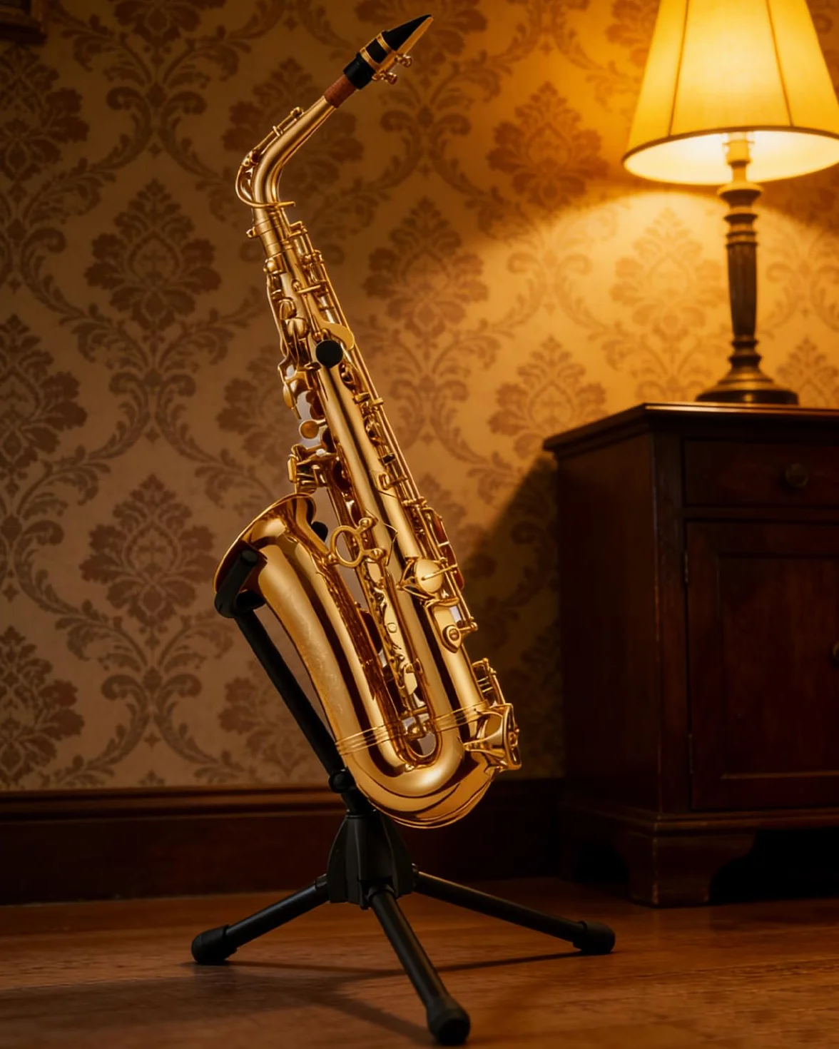 STRICH SSA-31 Kit de saxophone alto en cuivre pour débutants avec sangle, bec et anches
