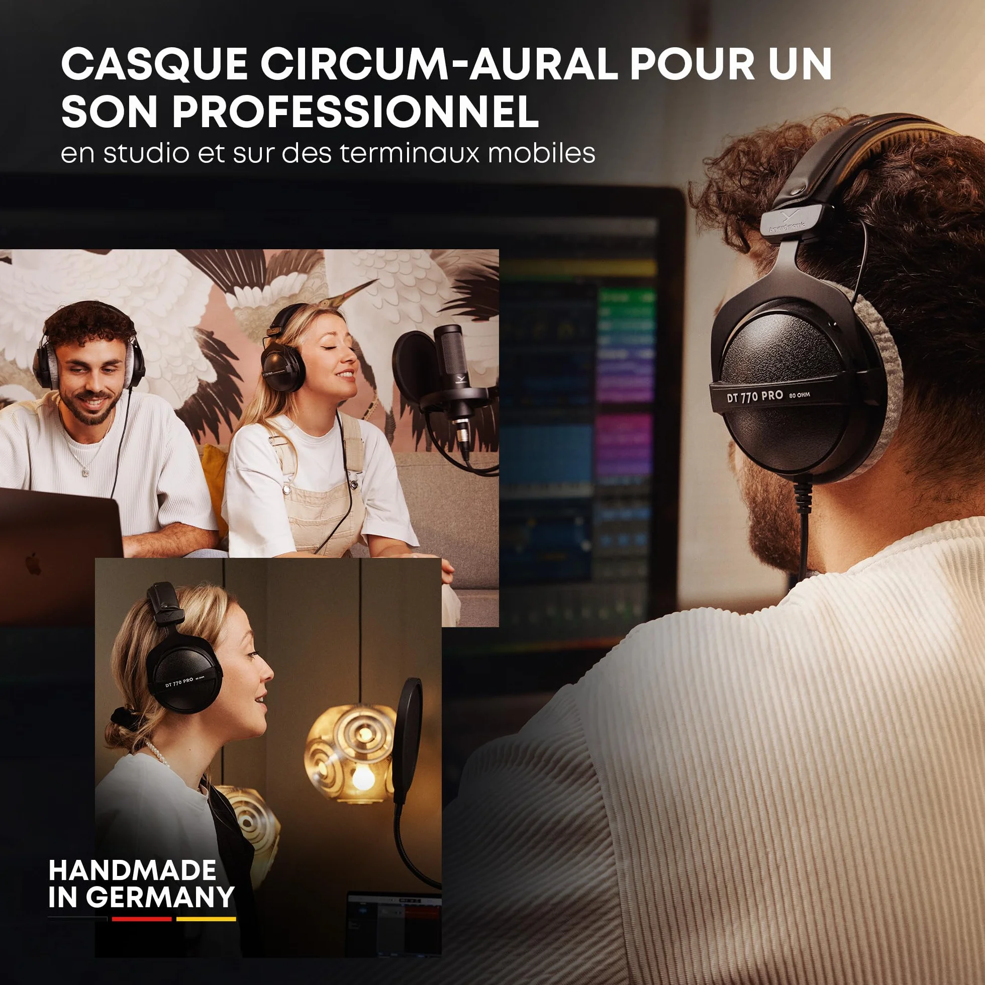 beyerdynamic DT 770 Pro 80 Ohm Casque Audio Studio Circum-aural Fermé Filaire Enregistrement Monitoring Professionnel Fabriqué Main Allemagne